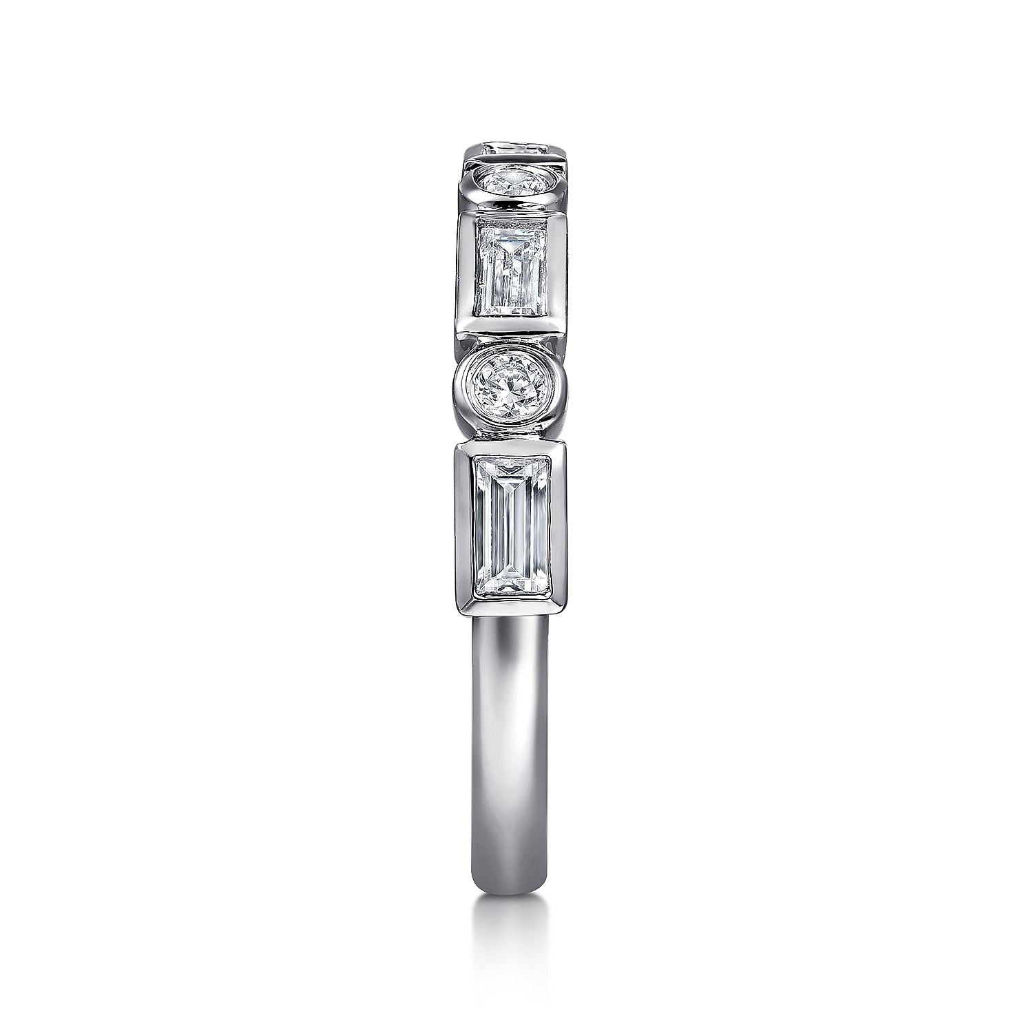 Gabriel & Co. 14K White Gold Bezel Diamond Anniversary Band