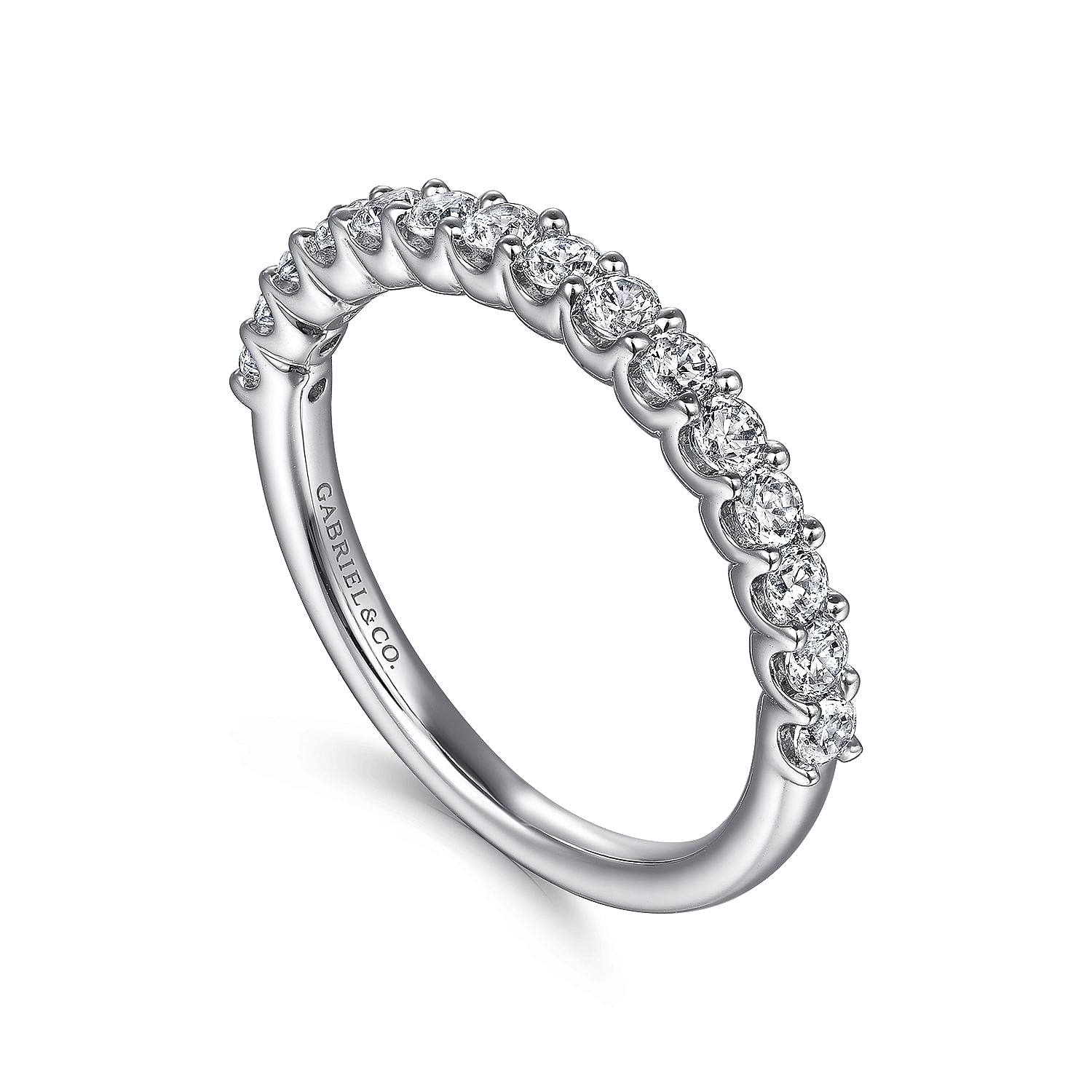 Gabriel & Co.14K White Gold Shared-Prong Diamond Anniversary Band