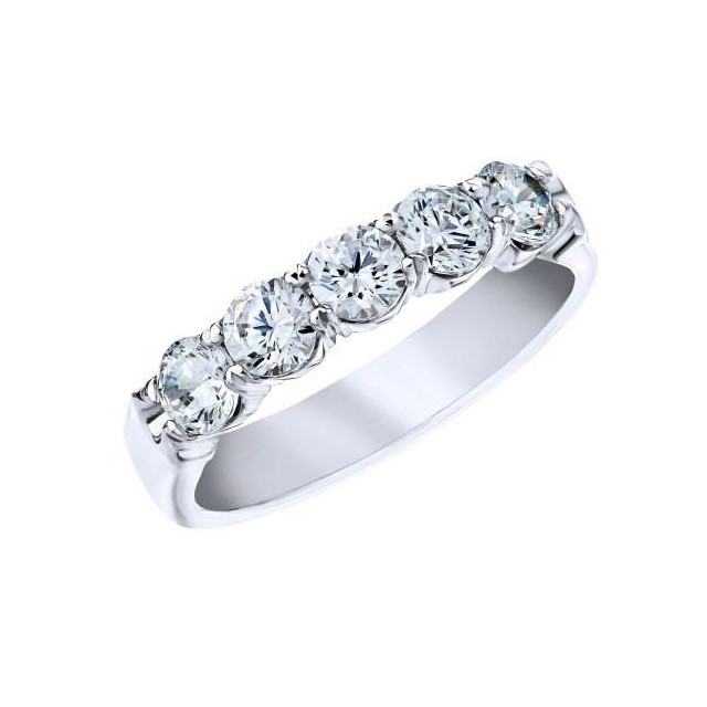 Roman Jewelers Signature Platinum 1.25-Carat 5-Stone Diamond Anniversary Band