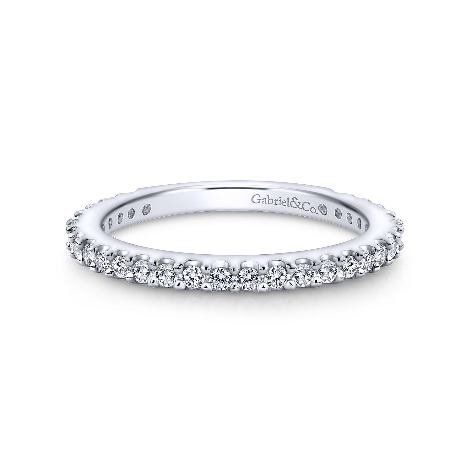 Gabriel & Co. 14K White Gold Diamond Anniversary Band with 30 Round Diamonds 0.40 CTW G-H SI