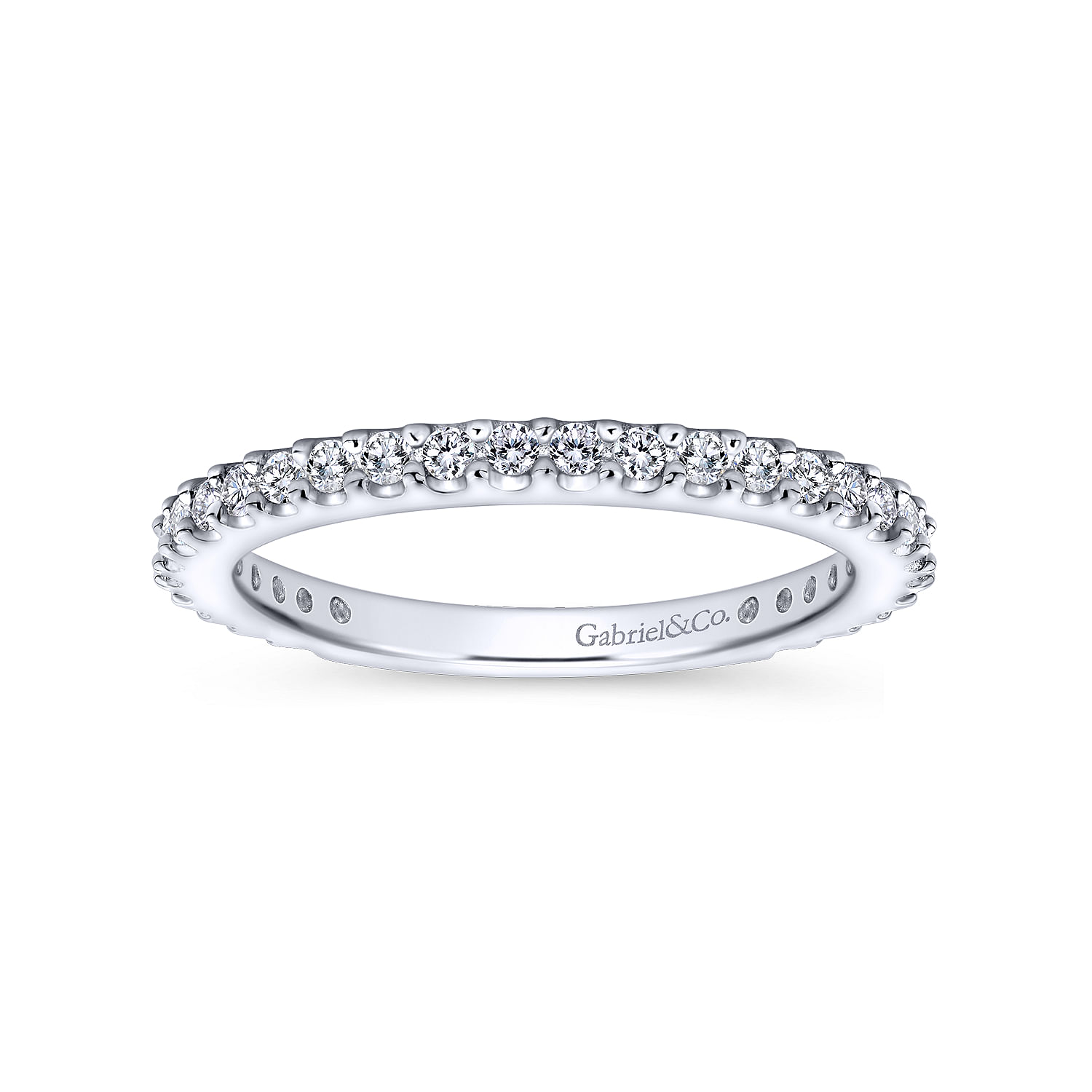 Gabriel & Co. 14K White Gold Diamond Anniversary Band with 30 Round Diamonds 0.40 CTW G-H SI