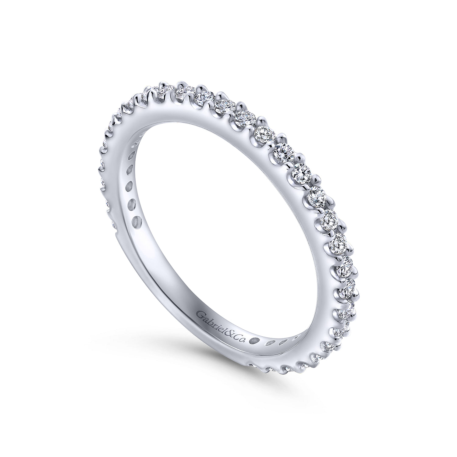 Gabriel & Co. 14K White Gold Diamond Anniversary Band with 30 Round Diamonds 0.40 CTW G-H SI