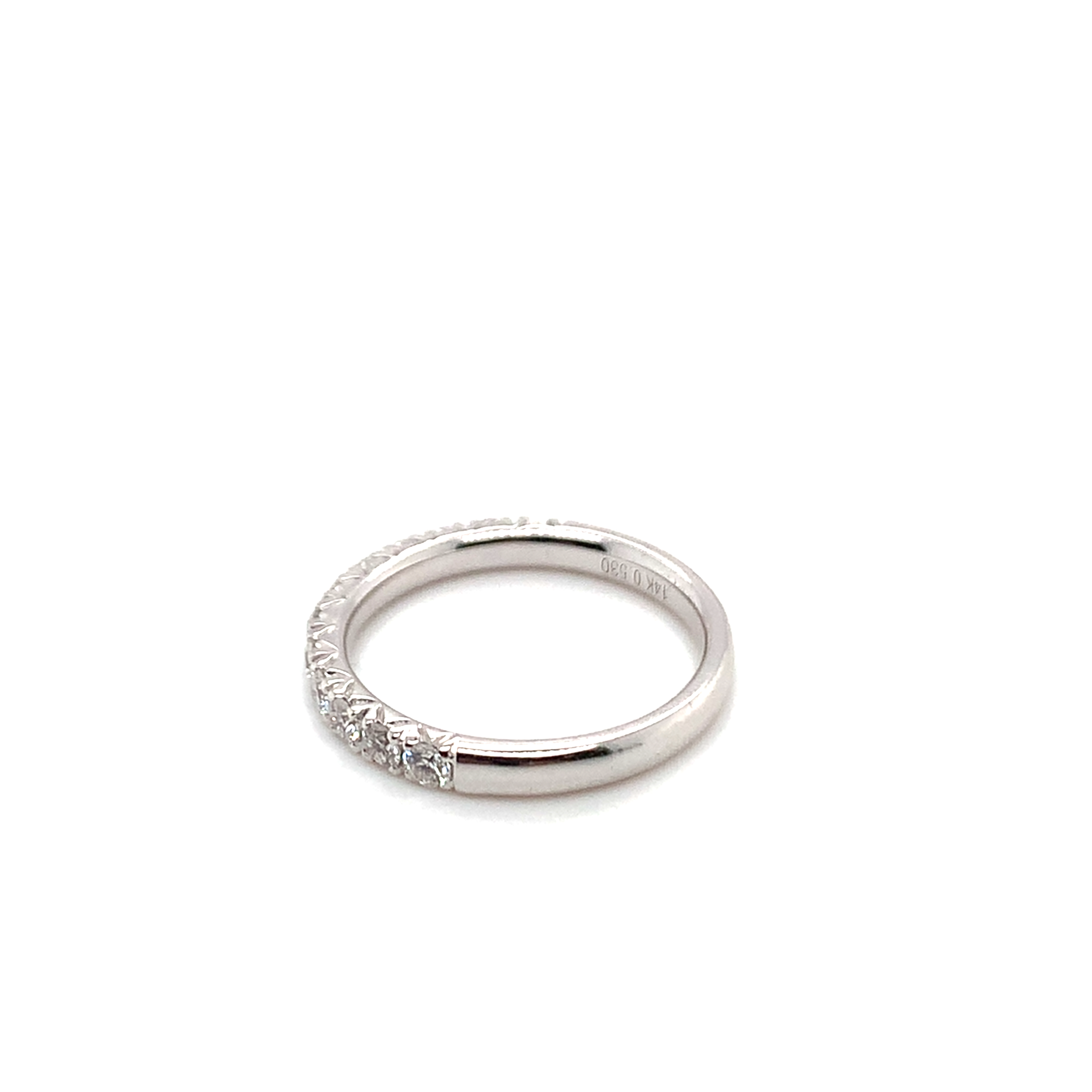 14K White Gold 1/4-Carat Diamond Half Anniversary Band