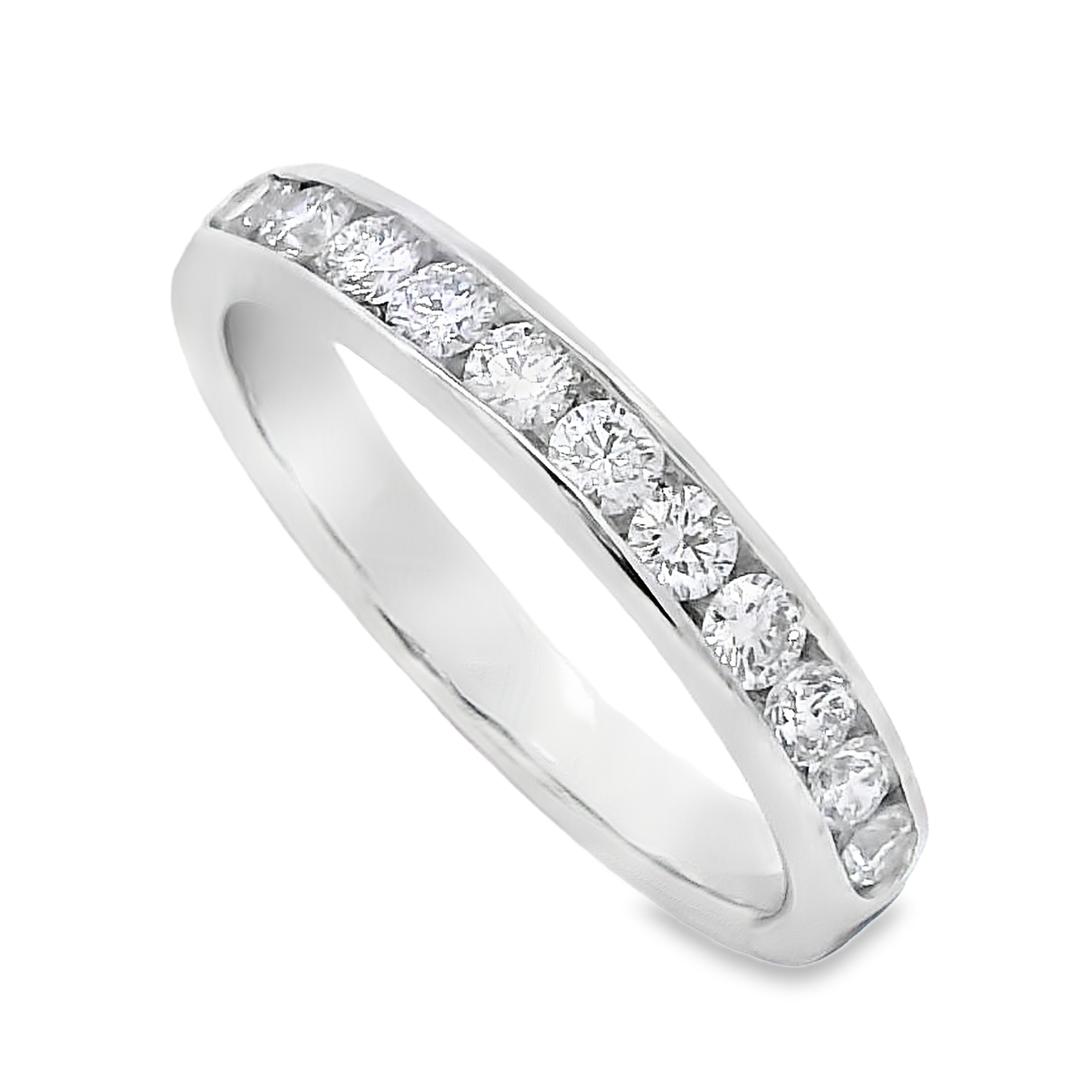 Roman Jewelers Signature 14K White Gold Half-Carat Channel Set Diamond Band