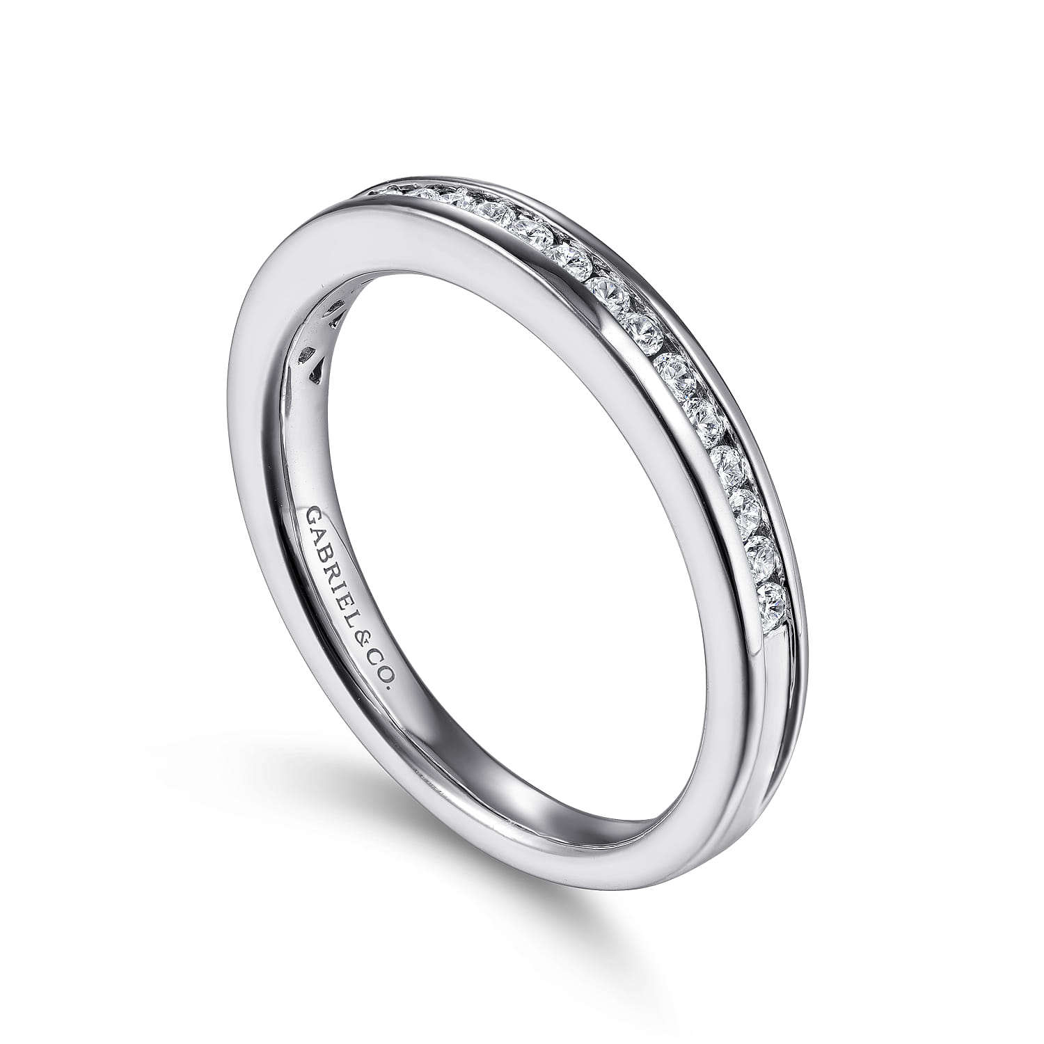 Gabriel & Co. 14K White Gold 1/4-Carat Channel Set Anniversary Band