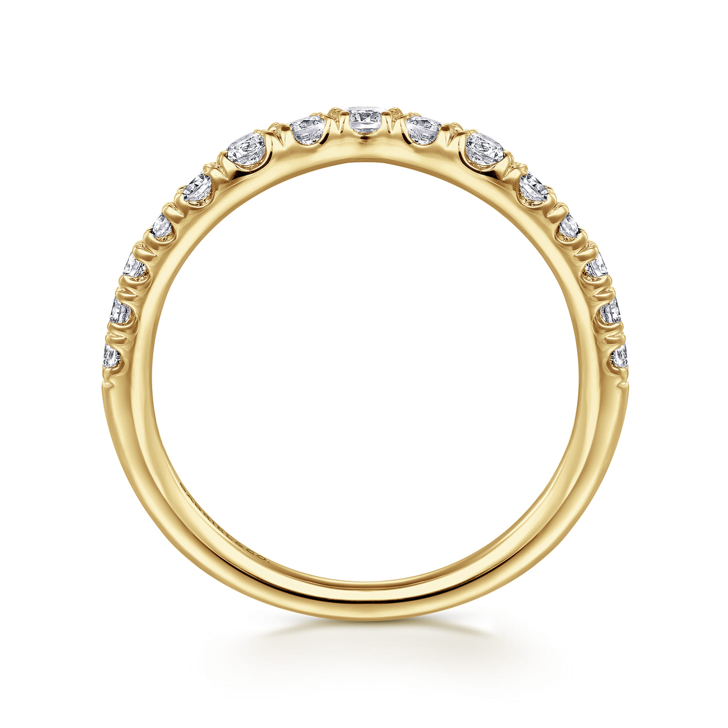 Gabriel & Co. 14K Yellow Gold 1/2-Carat Curved Diamond Anniversary Band