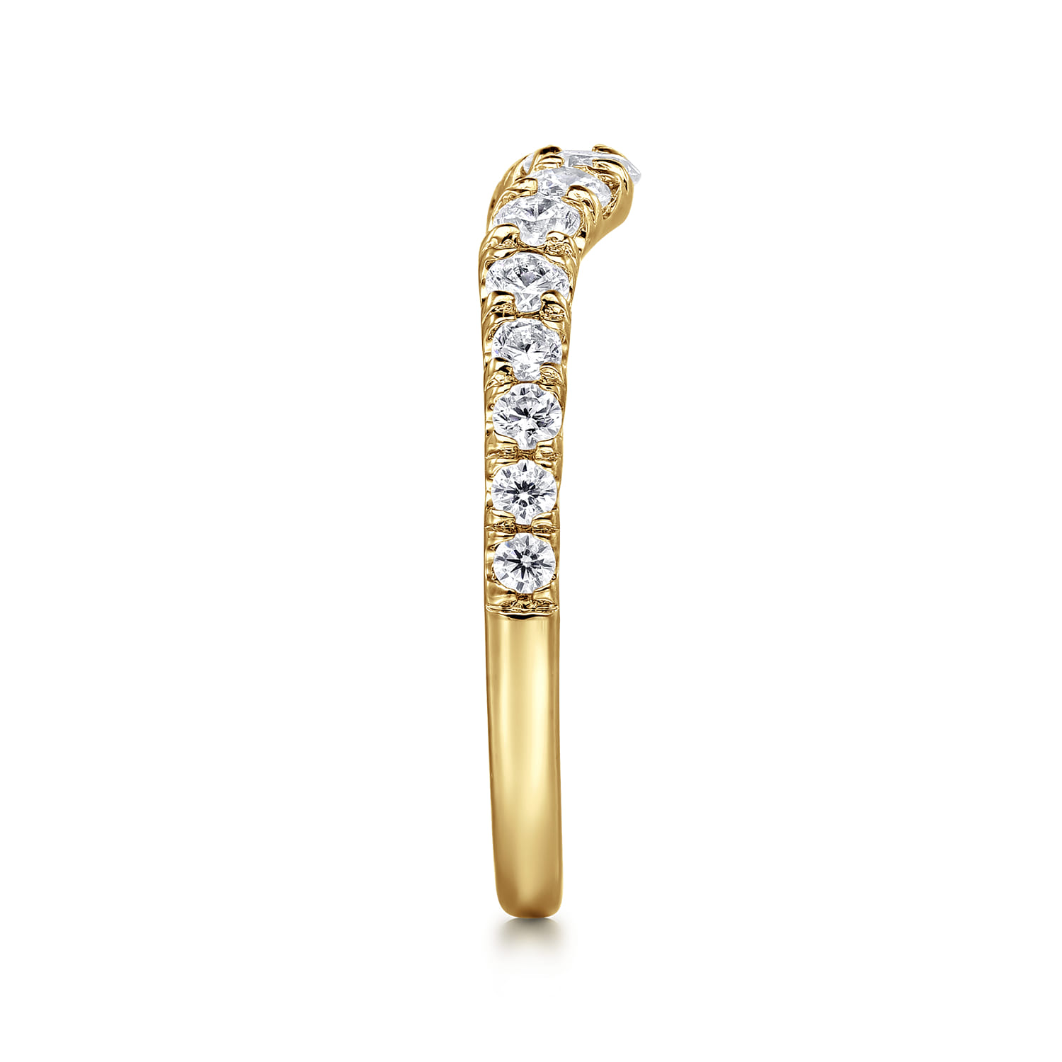 Gabriel & Co. 14K Yellow Gold 1/2-Carat Curved Diamond Anniversary Band