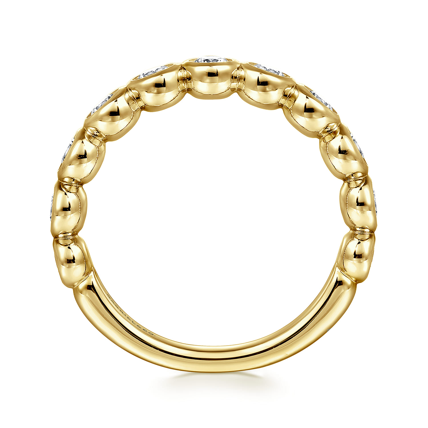 Gabriel & Co. 14K Yellow Gold 3/4-Carat 11-Stone Bezel Diamond Band