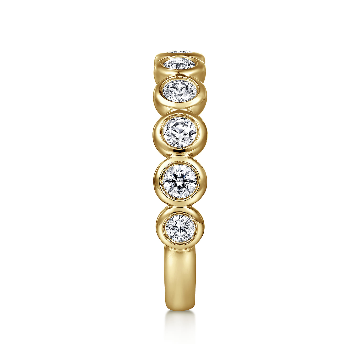 Gabriel & Co. 14K Yellow Gold 3/4-Carat 11-Stone Bezel Diamond Band
