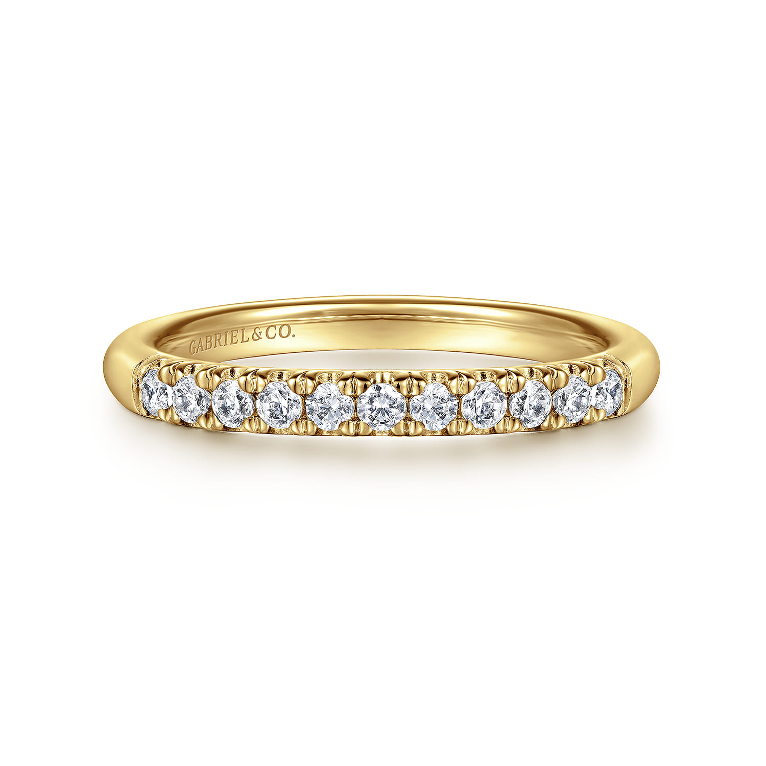 Gabriel & Co. 14K Yellow Gold 1/4-Carat 11-Stone Diamond Anniversary Band