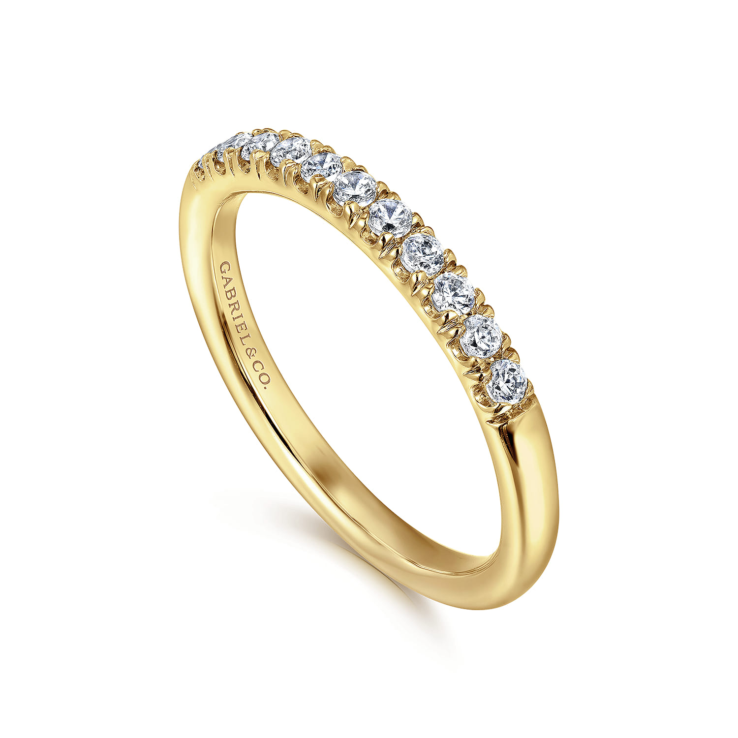 Gabriel & Co. 14K Yellow Gold 1/4-Carat 11-Stone Diamond Anniversary Band