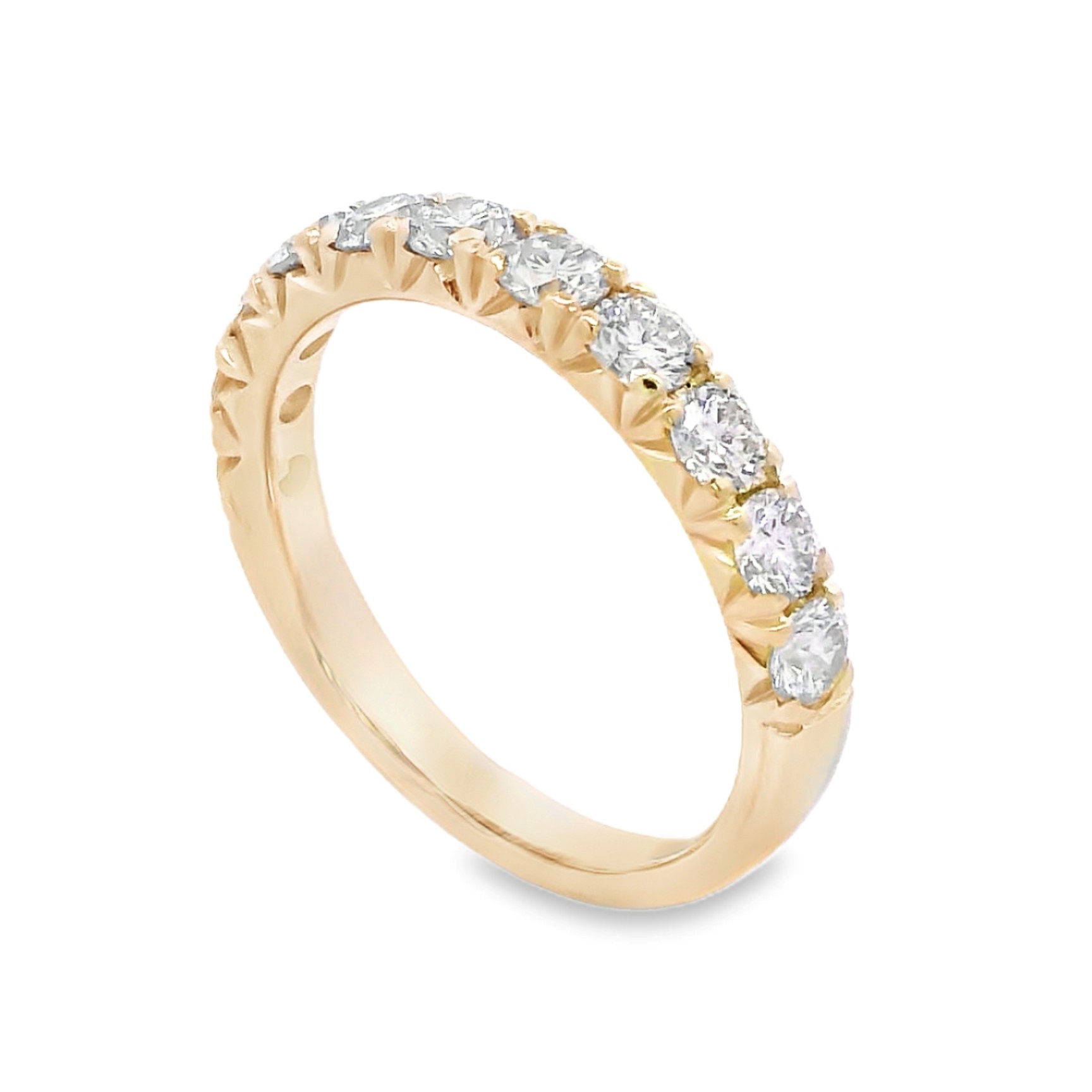 14K Yellow Gold 1.06 Carat Diamond Half Anniversary Band