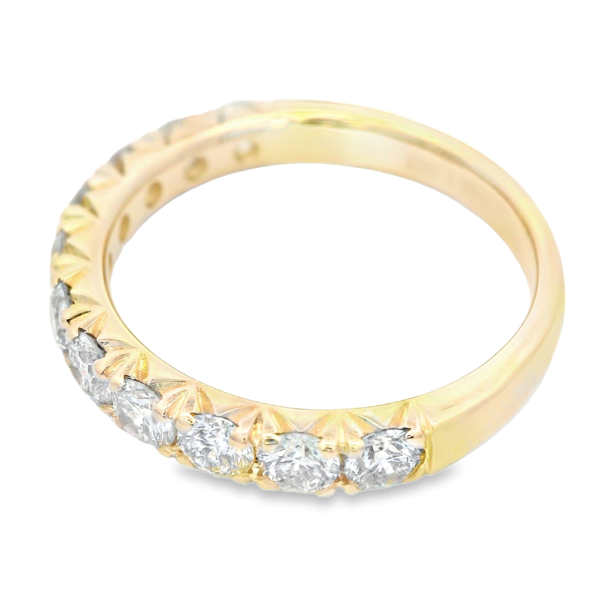 14K Yellow Gold 1.06 Carat Diamond Half Anniversary Band