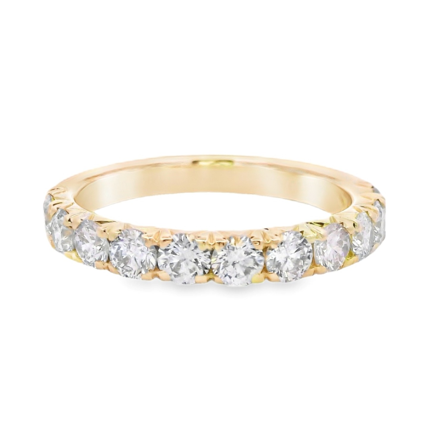 14K Yellow Gold 1.06 Carat Diamond Half Anniversary Band