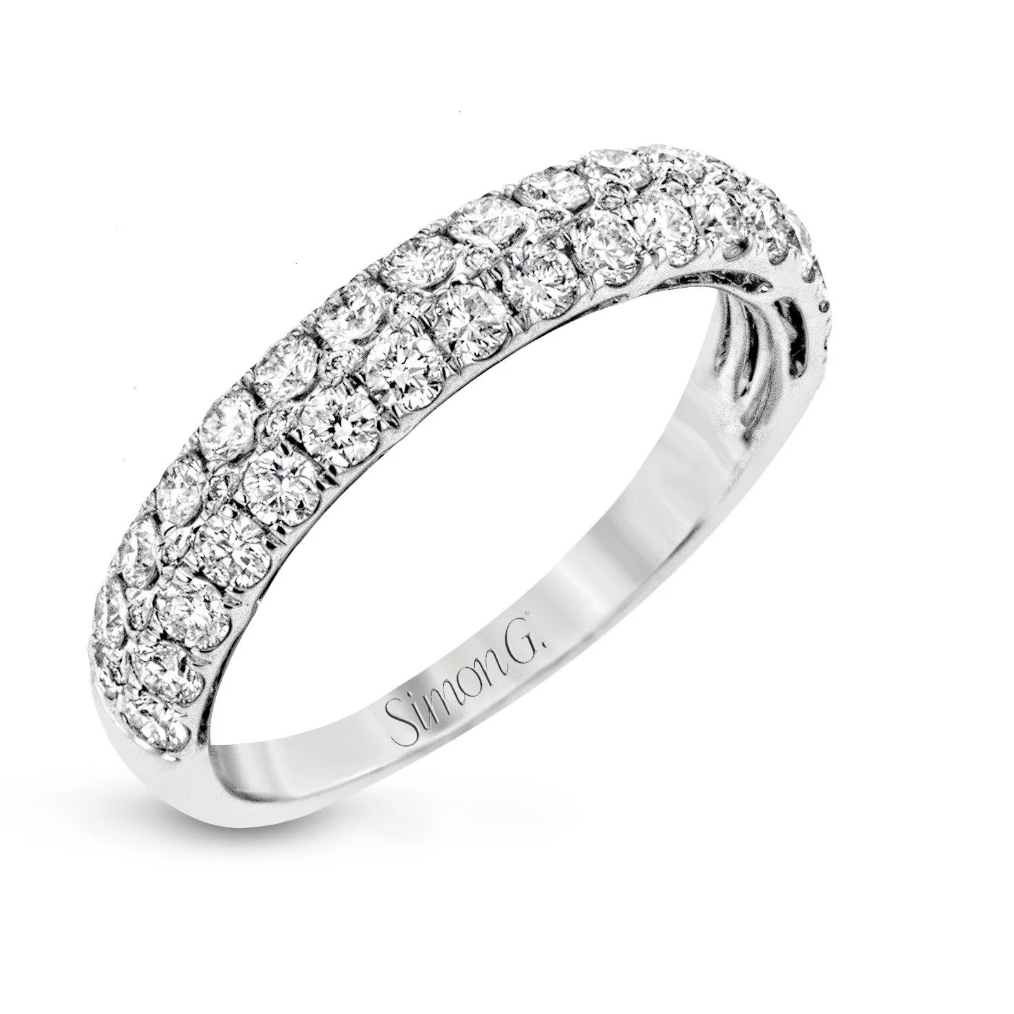 Simon G. 18K White Gold Pave Diamond Anniversary Band
