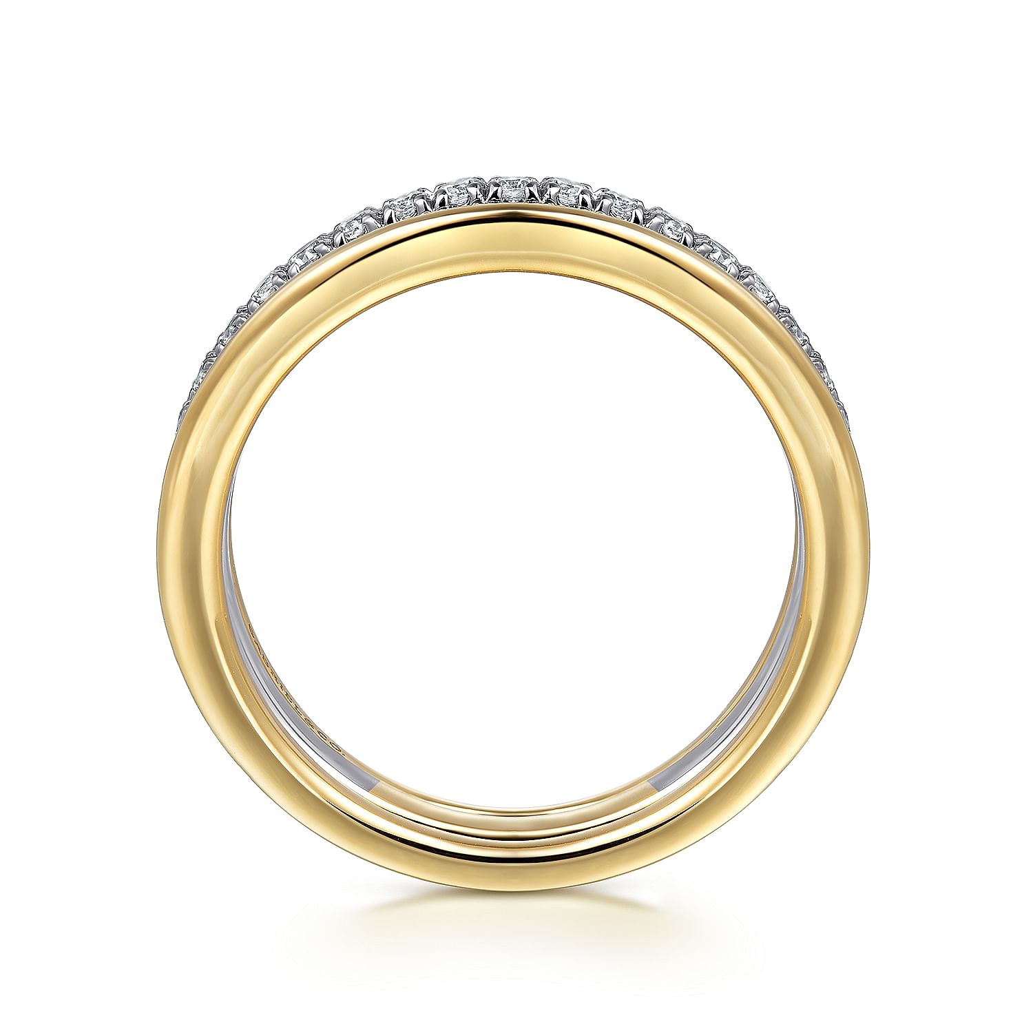 Gabriel & Co. 14K Two-Tone Stack Diamond Anniversary Band