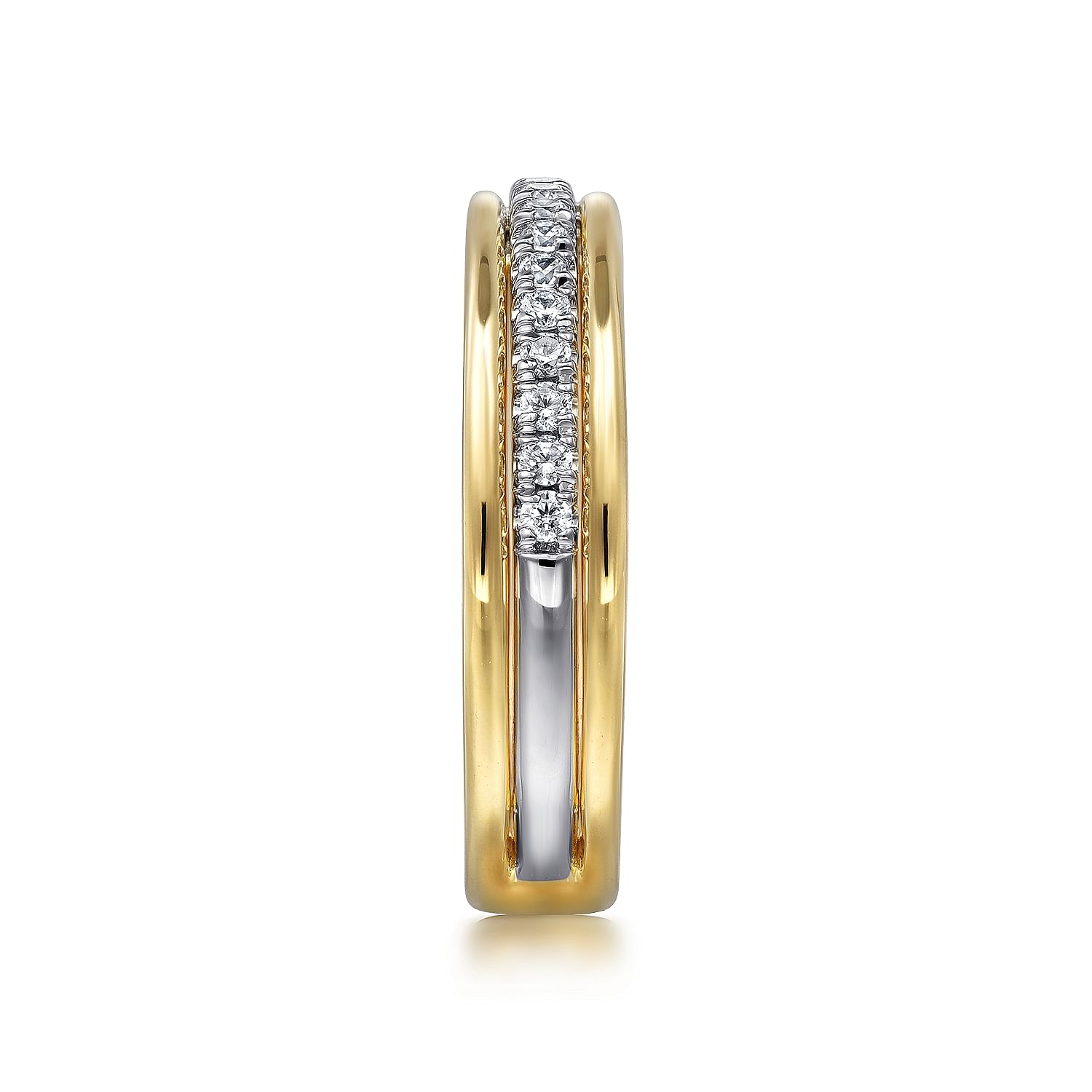 Gabriel & Co. 14K Two-Tone Stack Diamond Anniversary Band