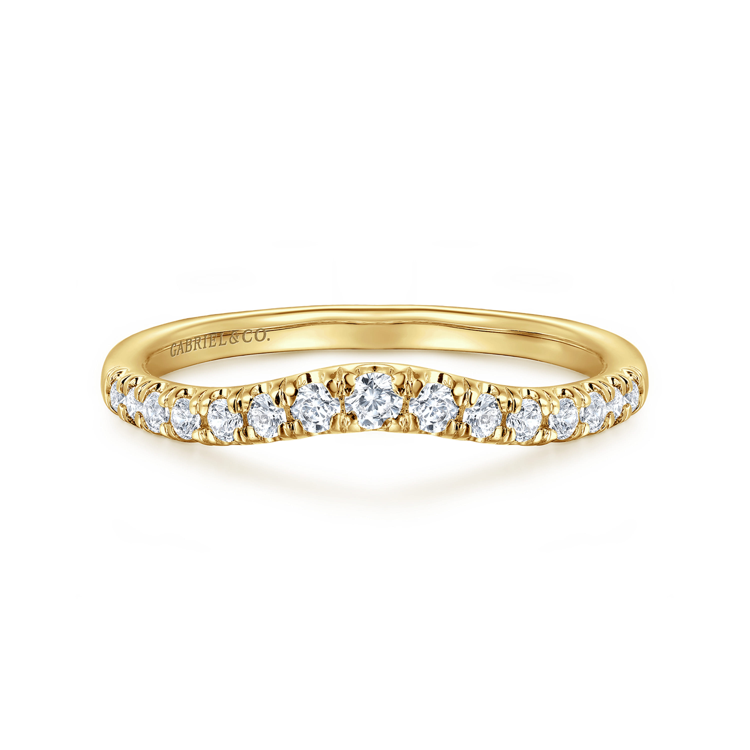 Gabriel & Co. 14K Prato Curved Diamond Anniversary Band