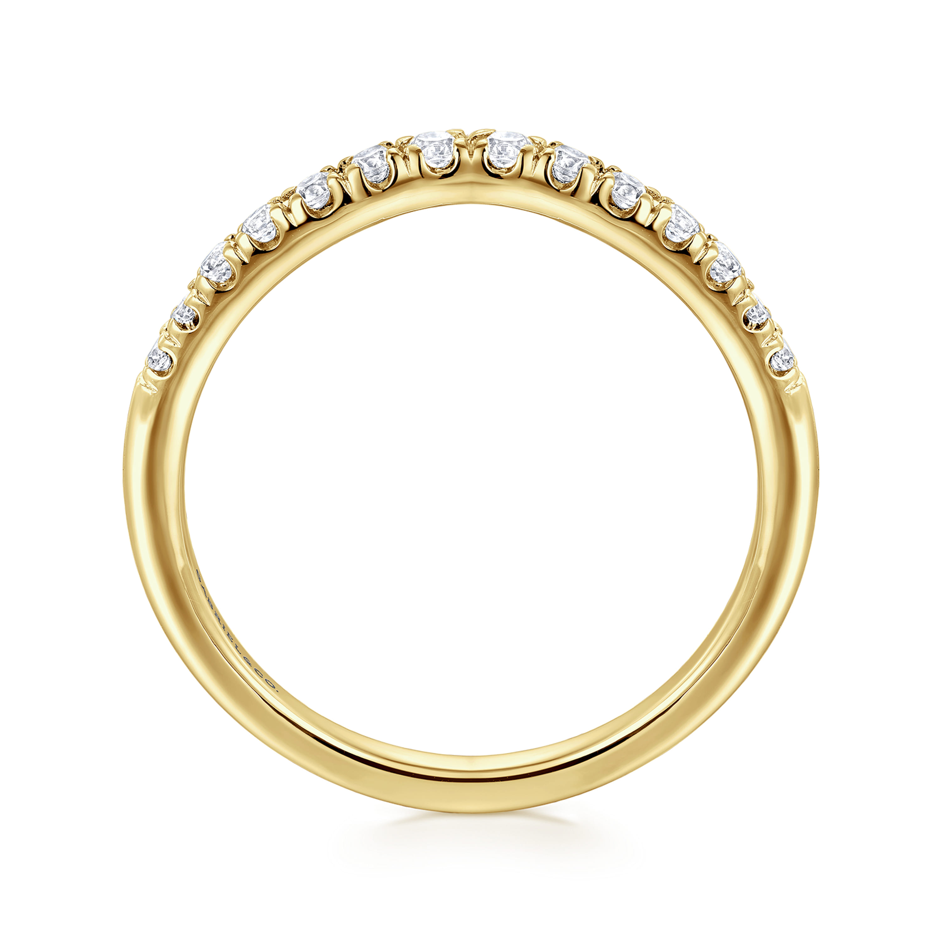 Gabriel & Co. 14K Prato Curved Diamond Anniversary Band