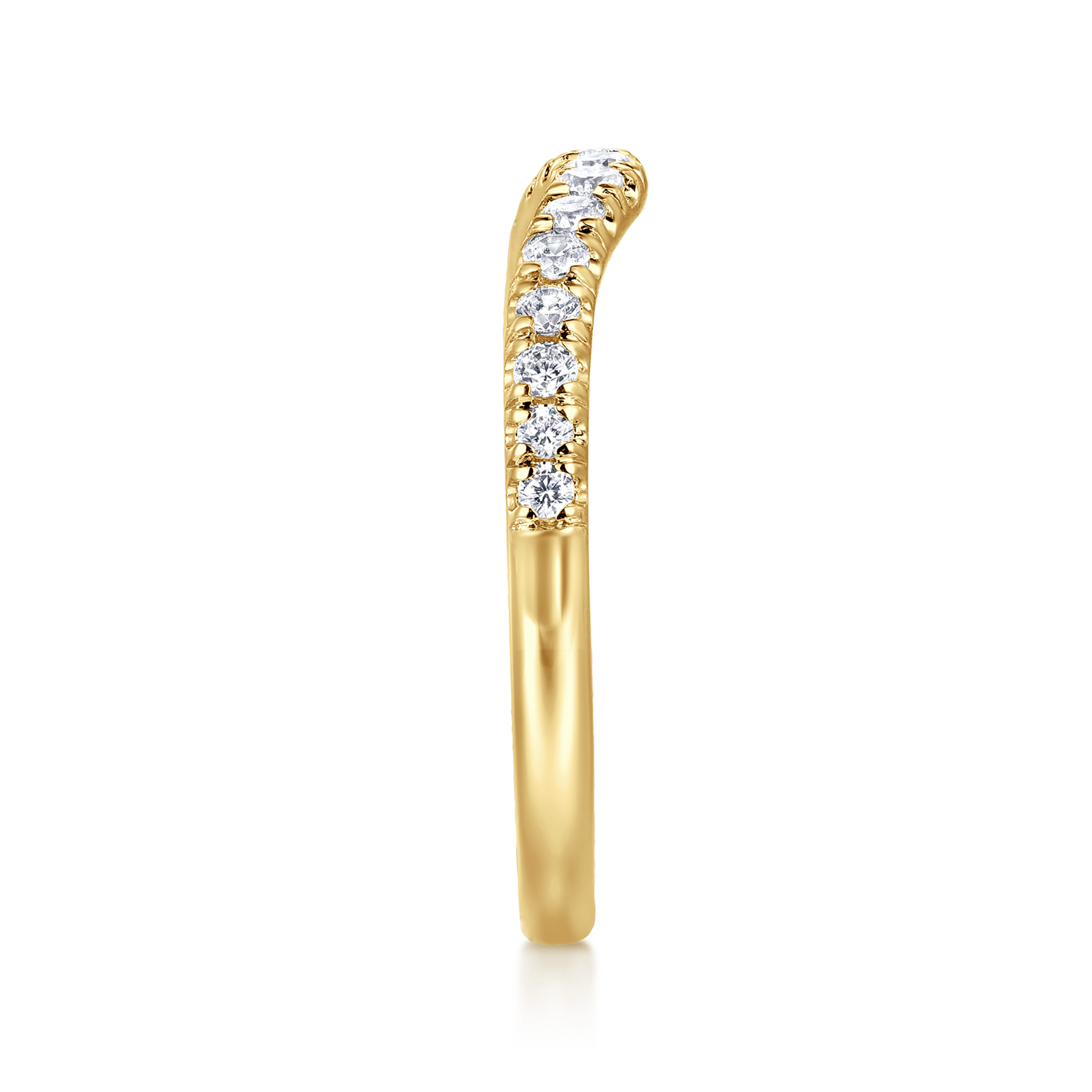 Gabriel & Co. 14K Prato Curved Diamond Anniversary Band