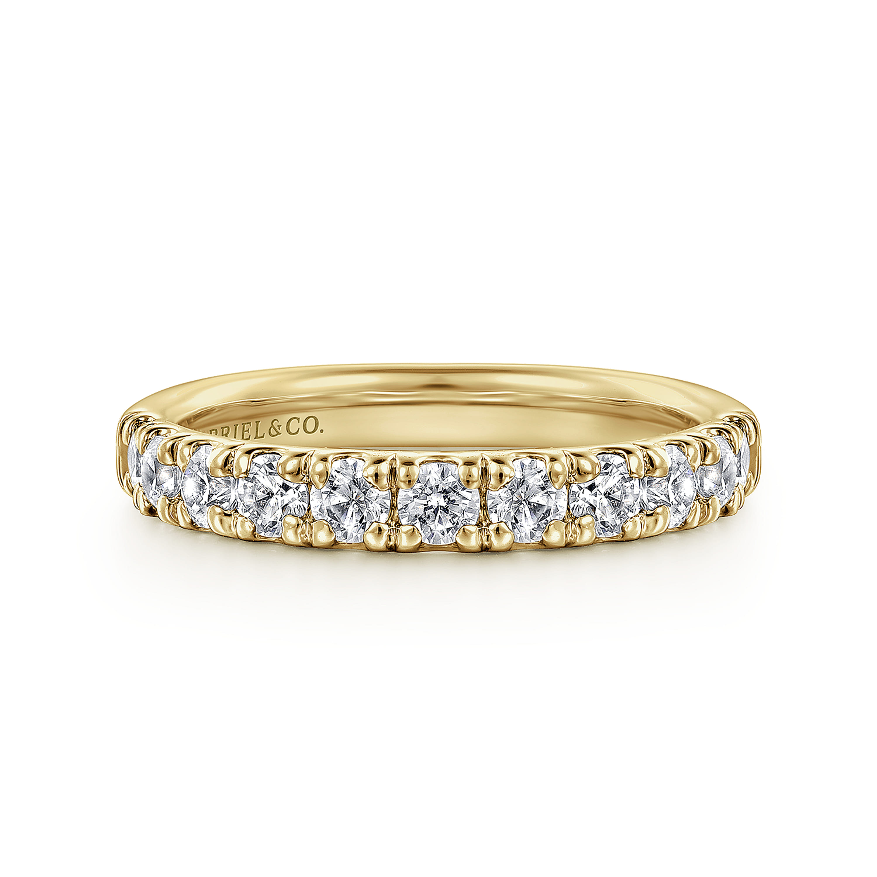 Gabriel & Co. 14K Portofino French Pave Set Diamond Wedding Band