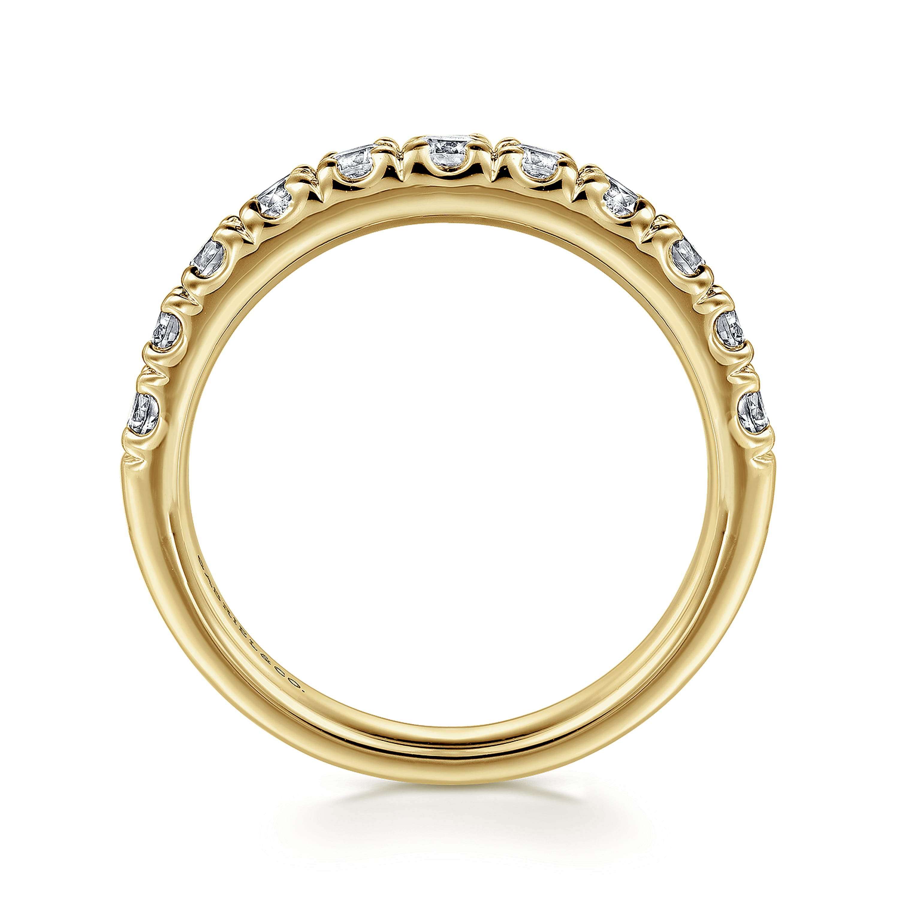 Gabriel & Co. 14K Portofino French Pave Set Diamond Wedding Band