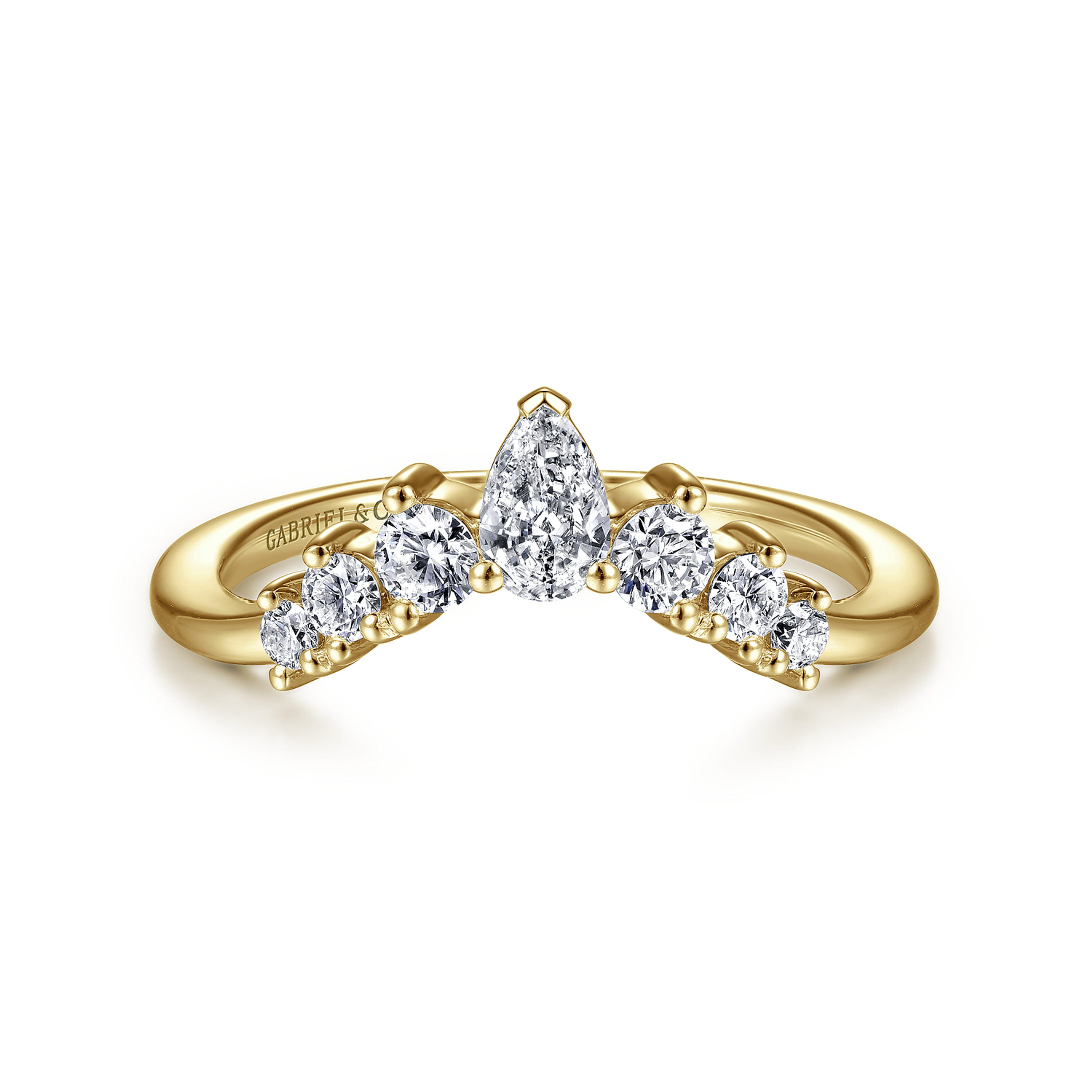 Gabriel & Co. 14K Reggio Curved Diamond Anniversary Band