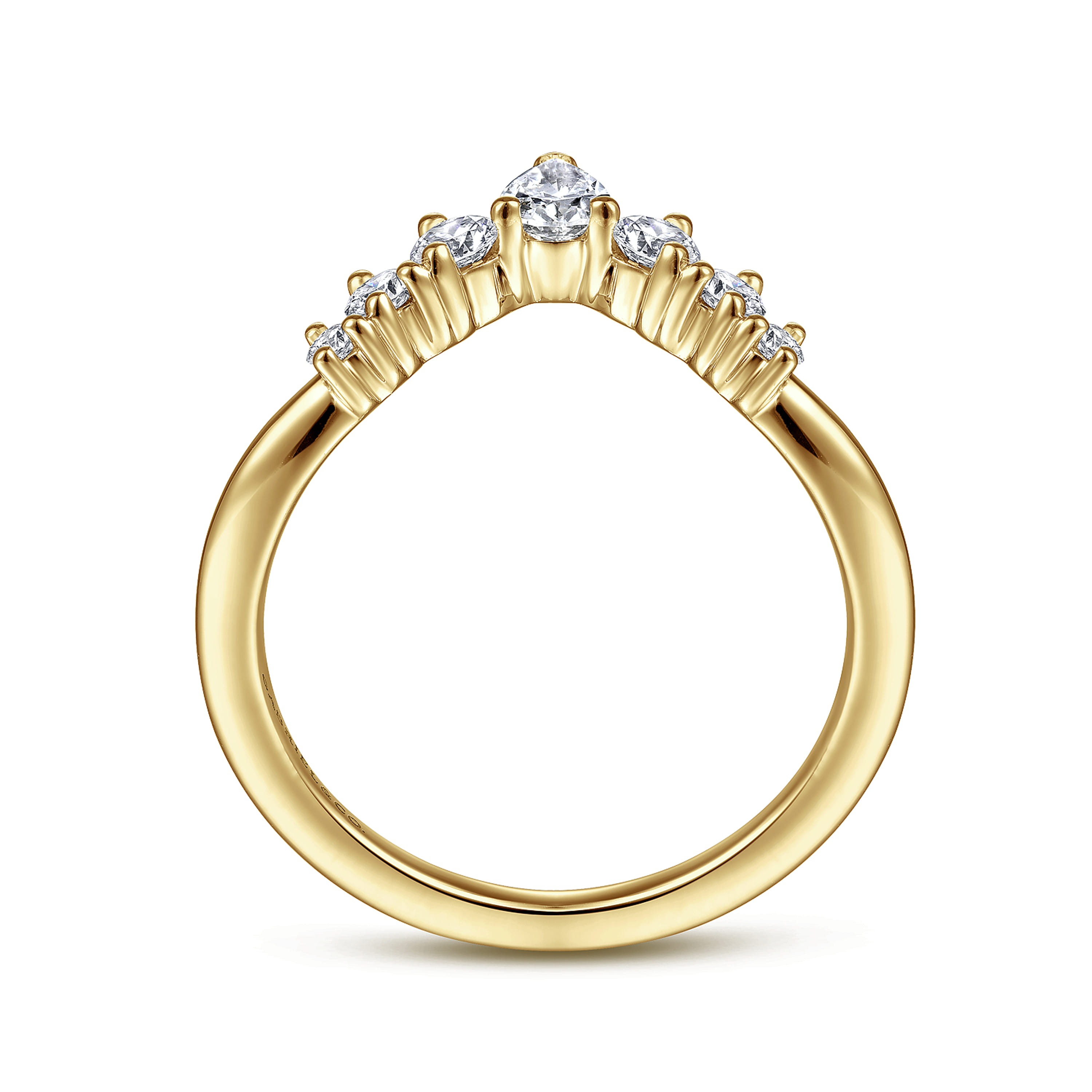 Gabriel & Co. 14K Reggio Curved Diamond Anniversary Band