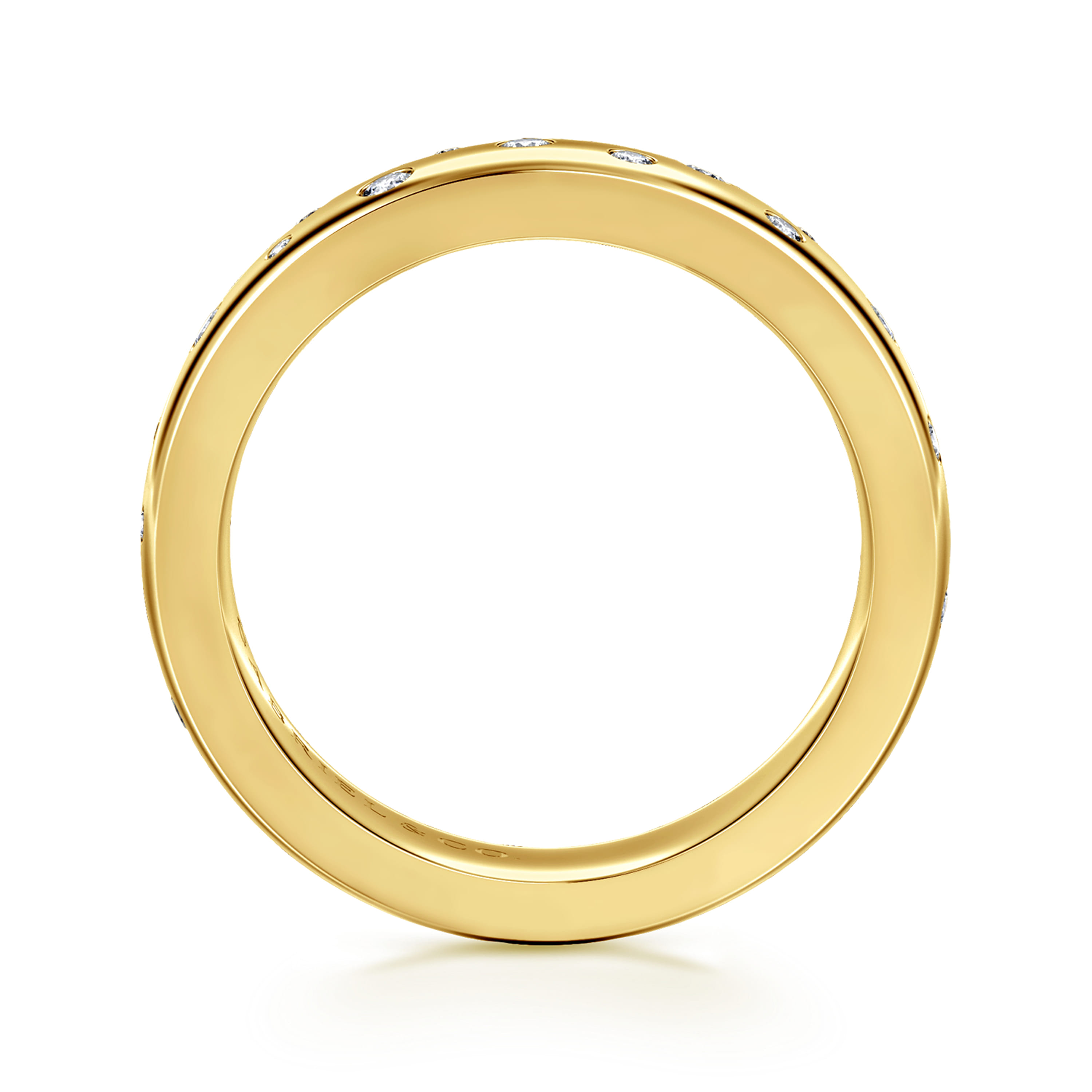 Gabriel & Co. Vionne 14K Burnish Set Cluster Diamond Cigar Band