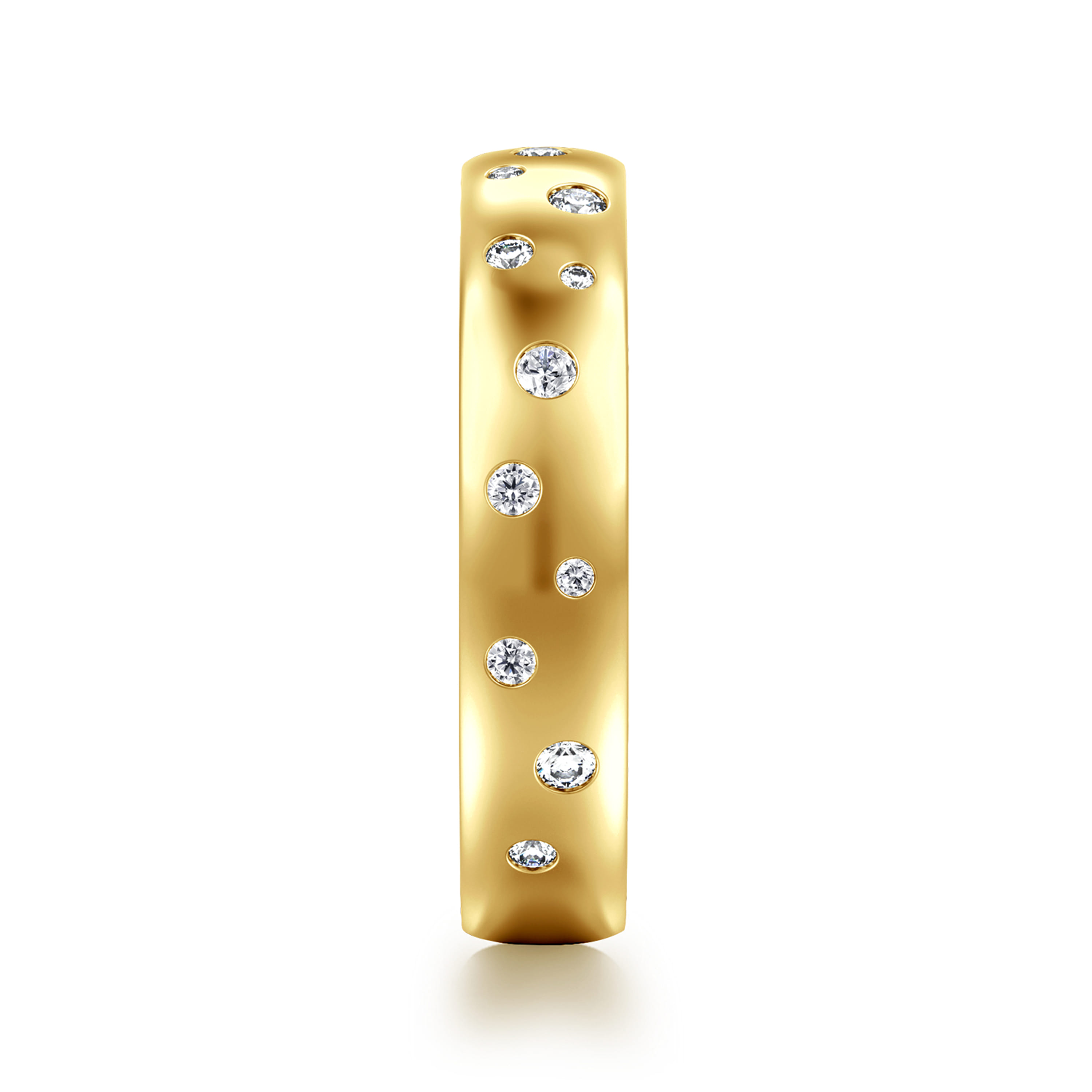 Gabriel & Co. Vionne 14K Burnish Set Cluster Diamond Cigar Band