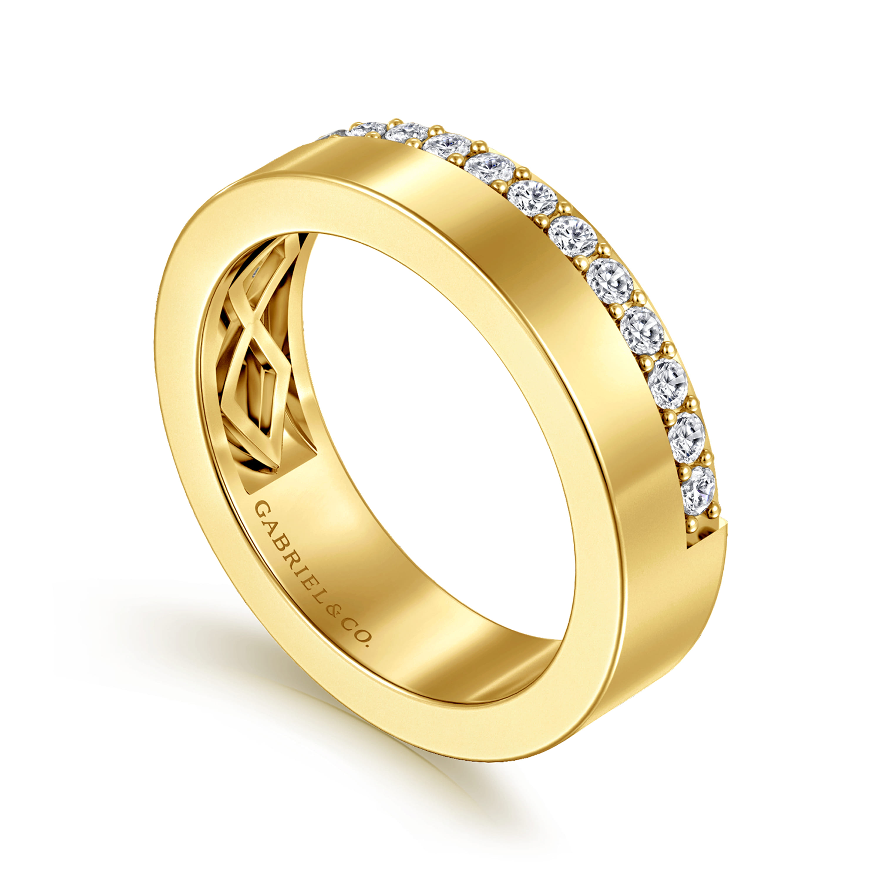 Gabriel & Co. 14K 5mm Diamond Anniversary Cigar Band