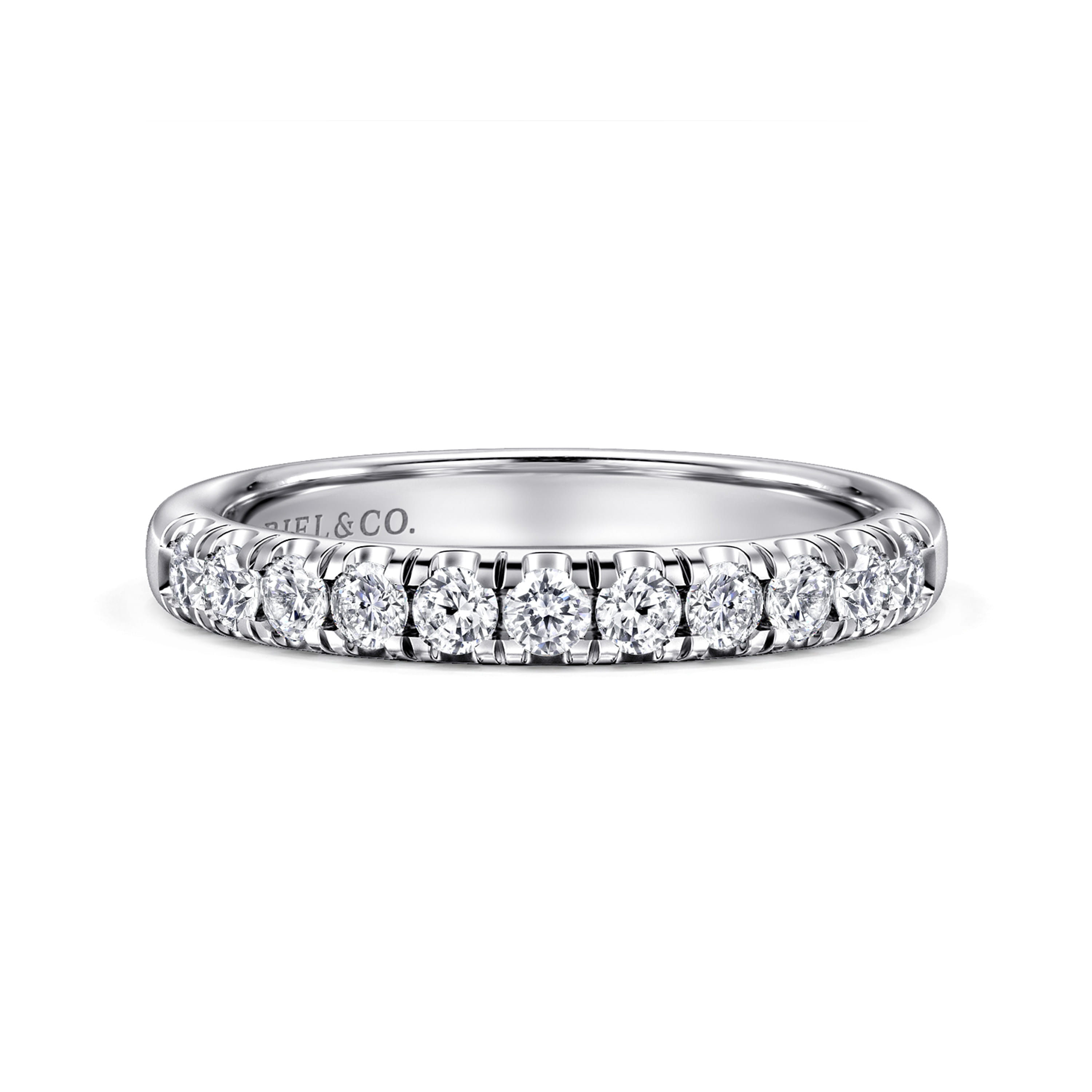 Gabriel & Co. Portofino 14K 11 Stone French Pave 0.5ct Diamond Wedding Band