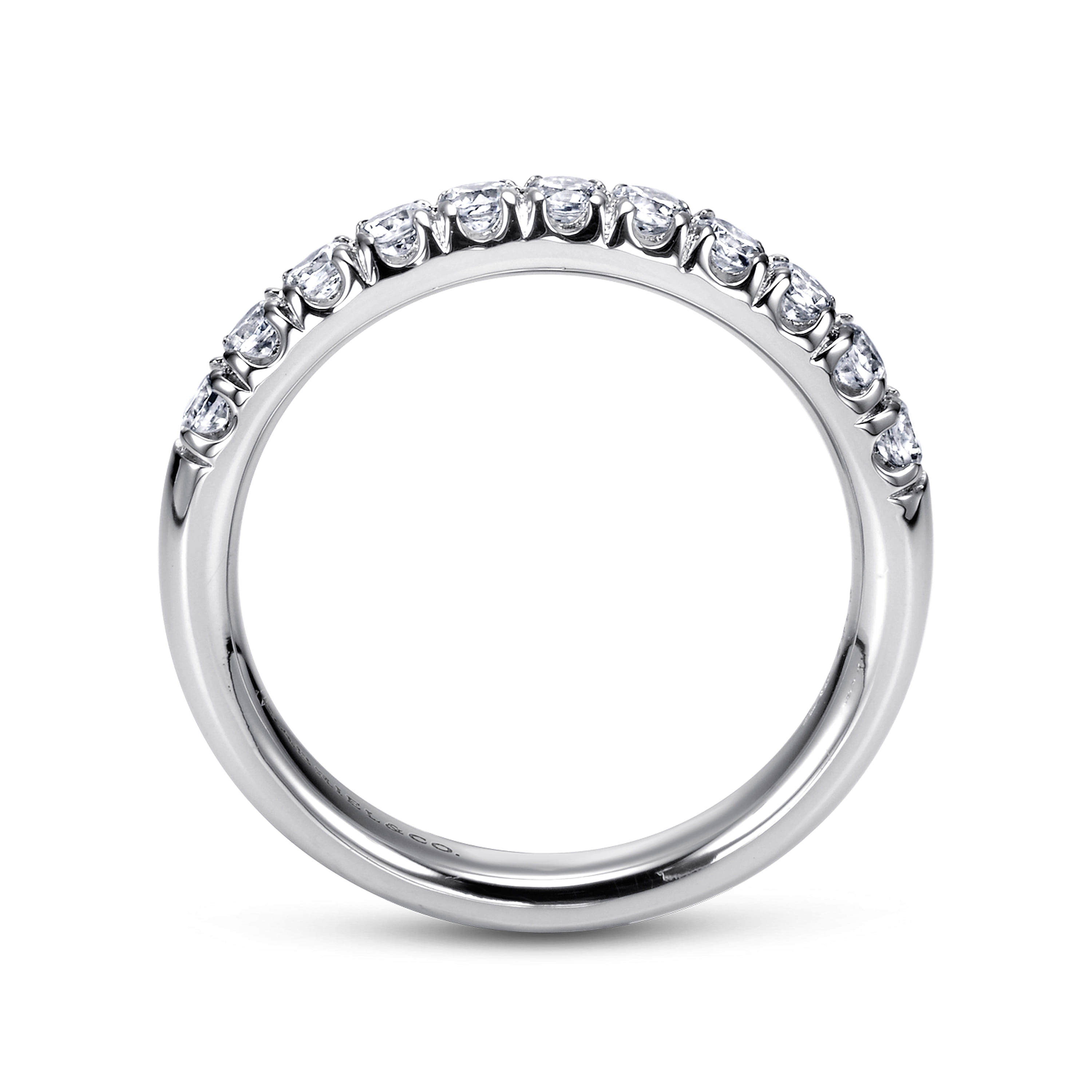 Gabriel & Co. Portofino 14K 11 Stone French Pave 0.5ct Diamond Wedding Band