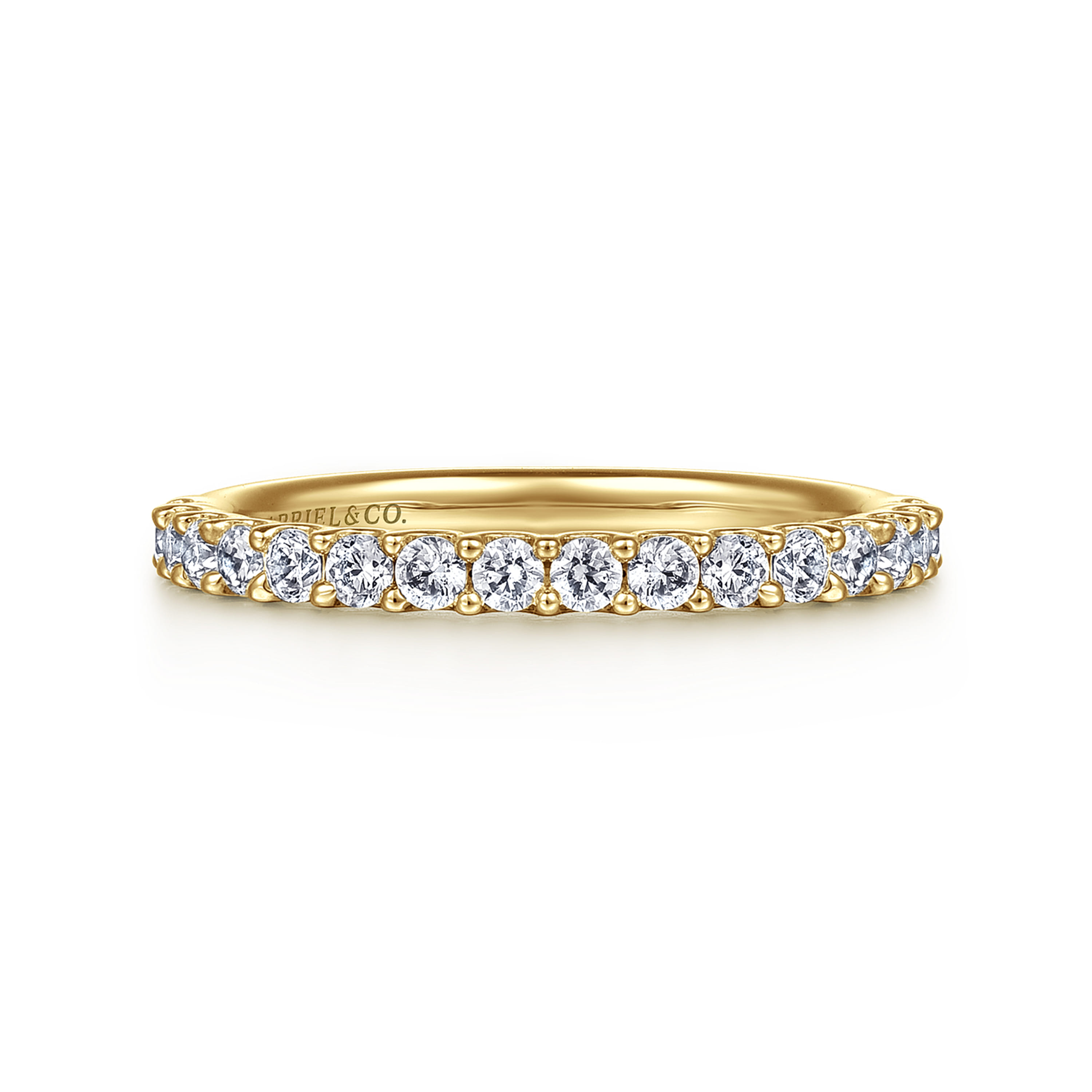 Gabriel & Co. Sorrento 14K Shared Prong Set 0.5ct Diamond Wedding Band