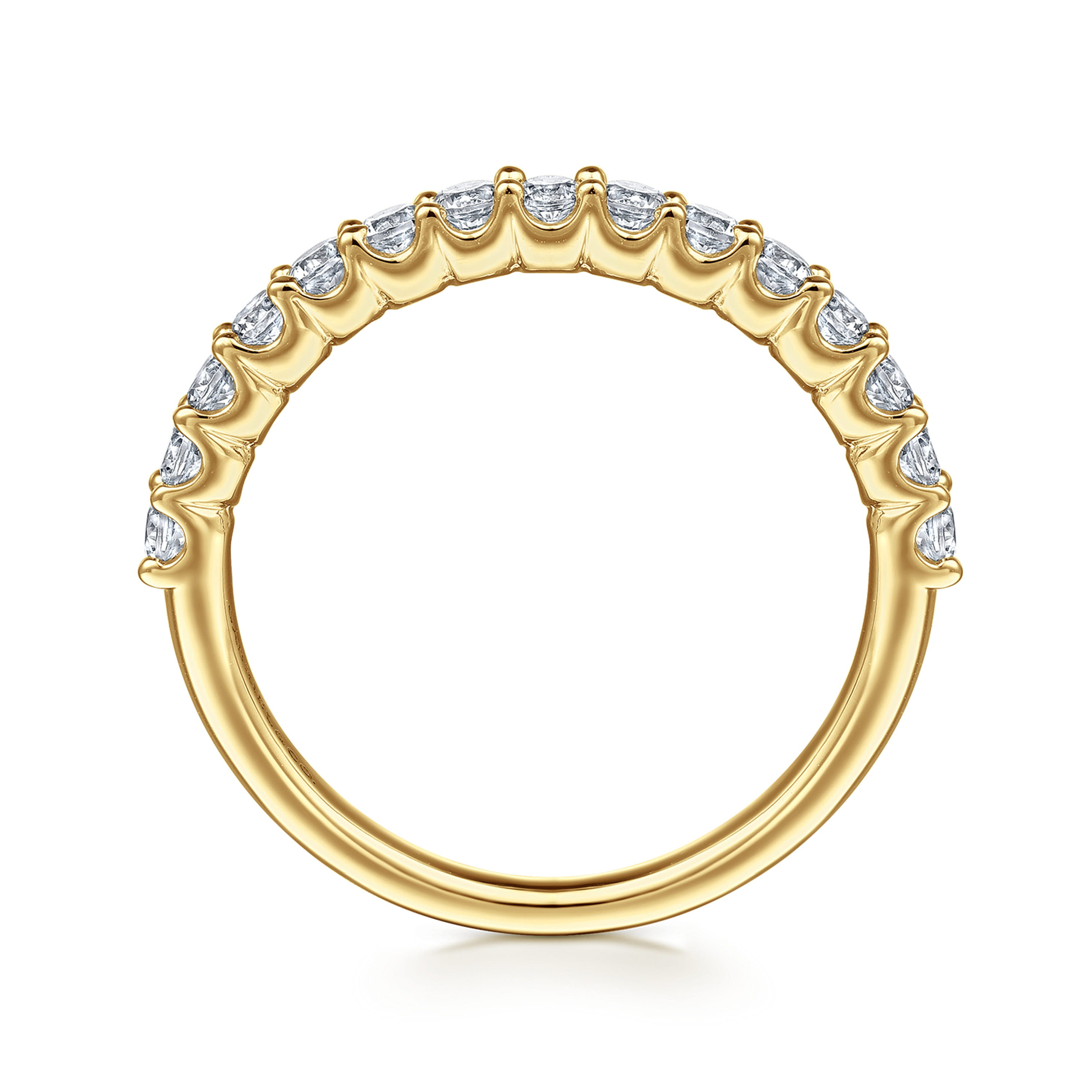 Gabriel & Co. Sorrento 14K Shared Prong Set 0.5ct Diamond Wedding Band