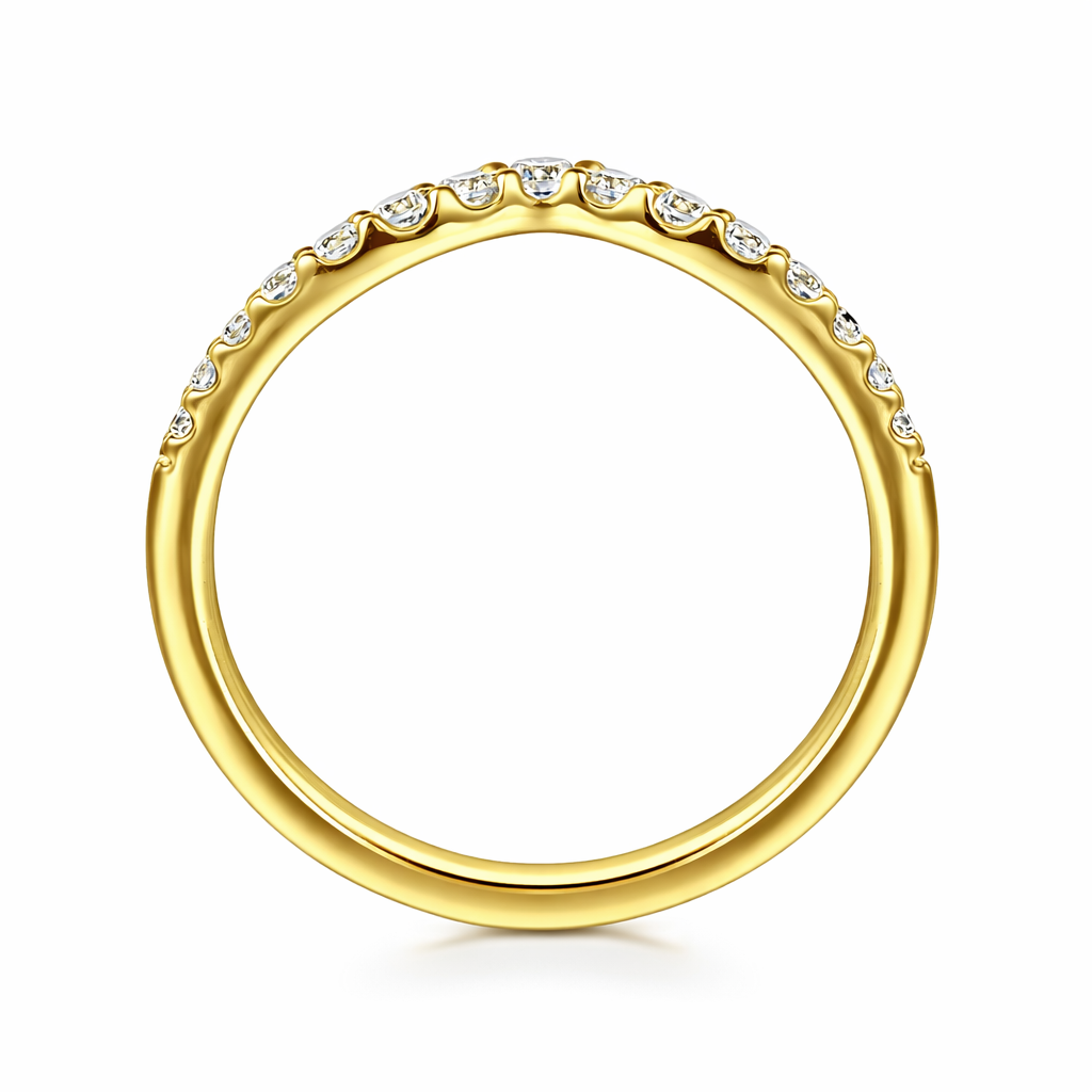 Gabriel & Co. 14K Curved Diamond Anniversary Band 0.25ct