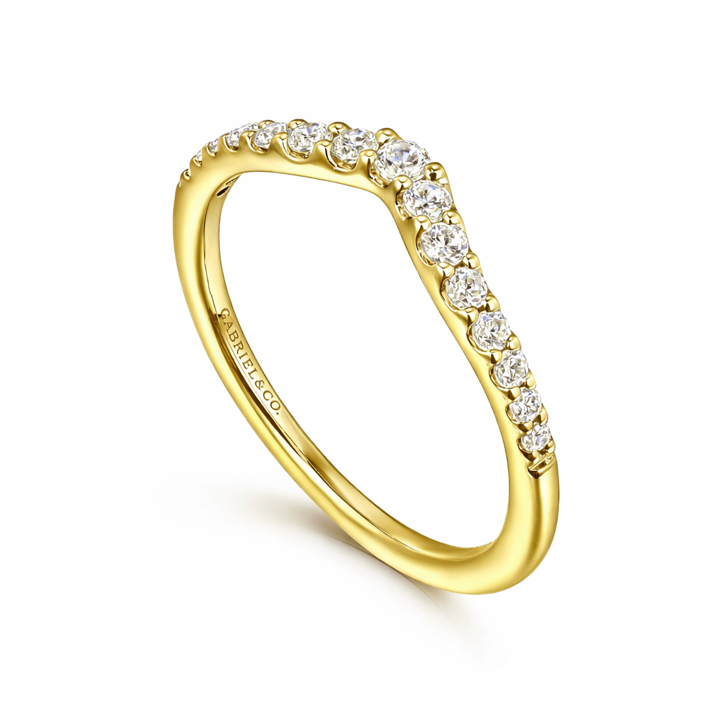 Gabriel & Co. 14K Curved Diamond Anniversary Band 0.25ct