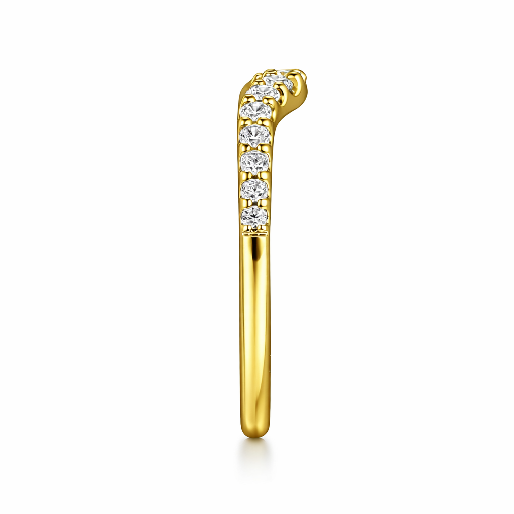 Gabriel & Co. 14K Curved Diamond Anniversary Band 0.25ct