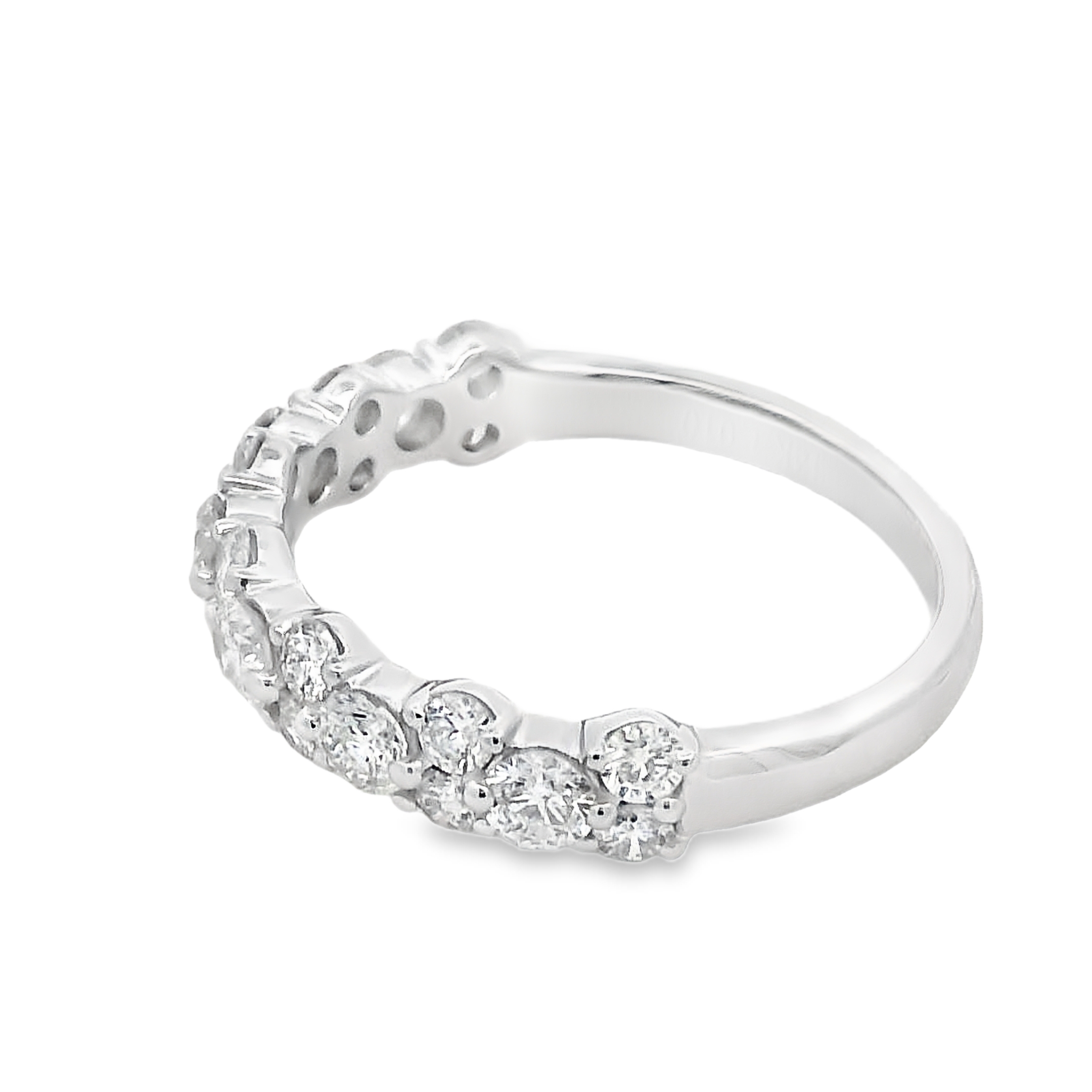 14K White Gold Diamond Cluster Anniversary Band