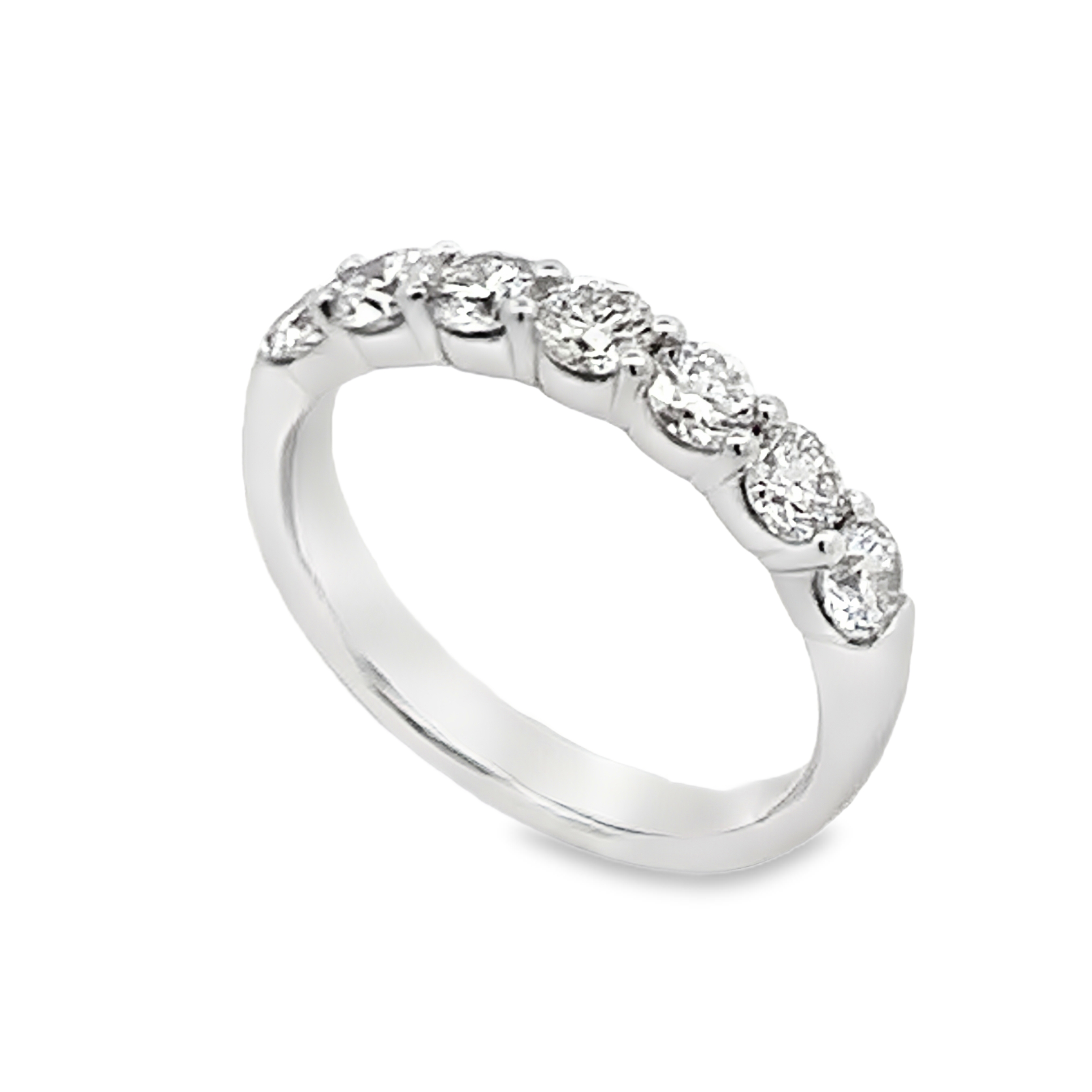 14K White Gold 1-Carat 7 Stone Diamond Anniversary Band