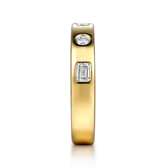 Gabriel & Co. 14K Yellow Gold Burnish Setting Diamond Anniversary Band