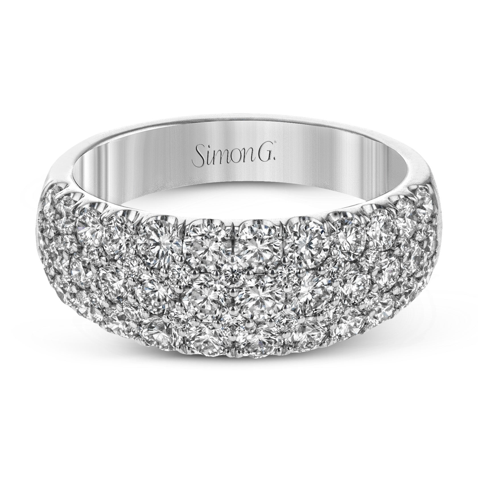 Simon G. 14K White Gold Triple Row Diamond Anniversary Band