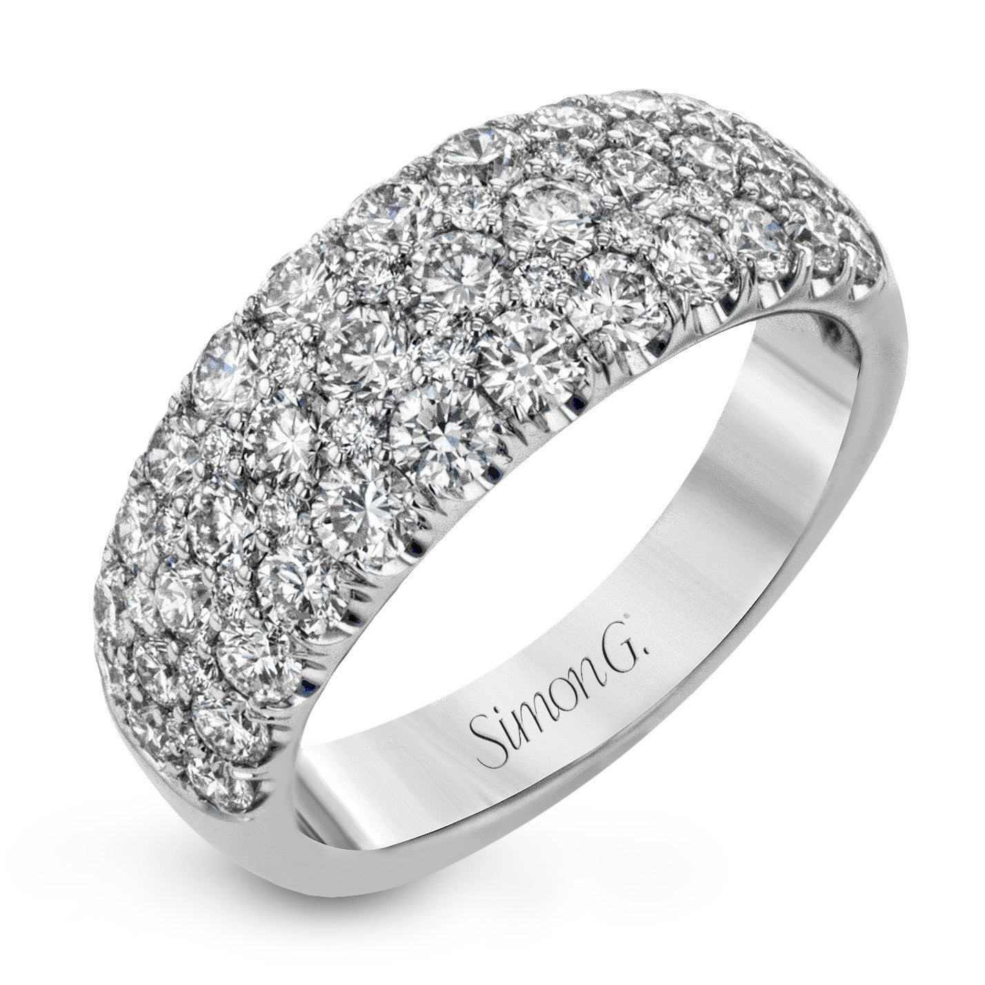 Simon G. 14K White Gold Triple Row Diamond Anniversary Band