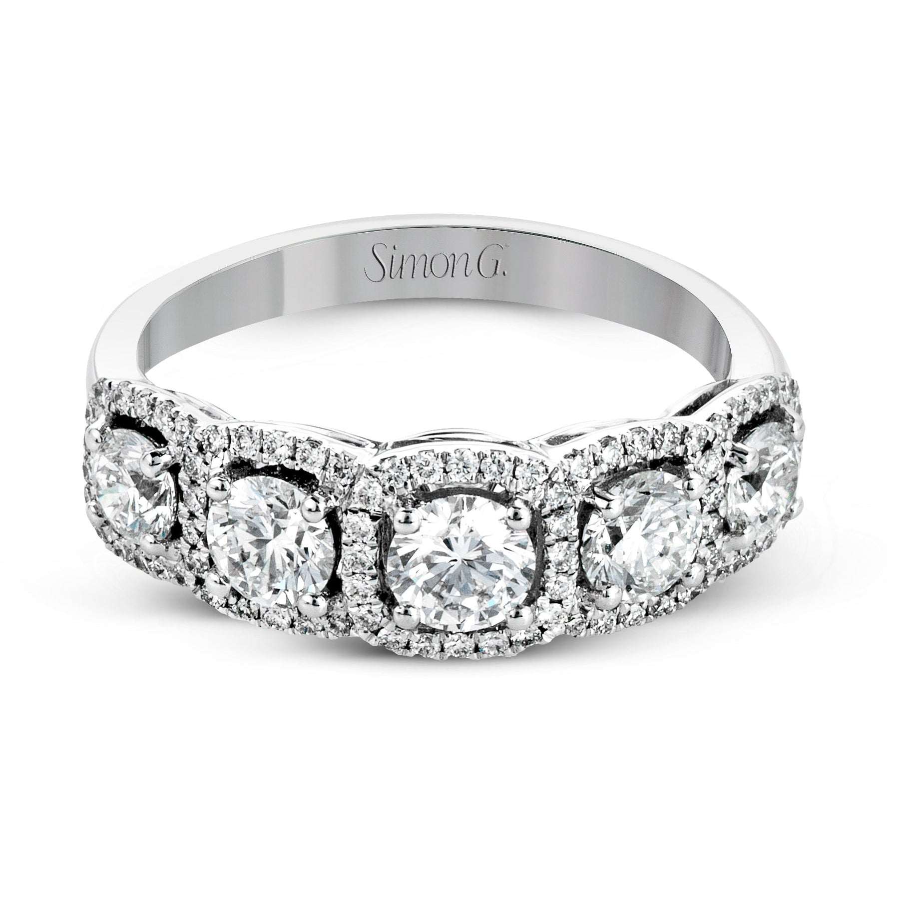 Simon G. 14K White Gold Anniversary Diamond Ring