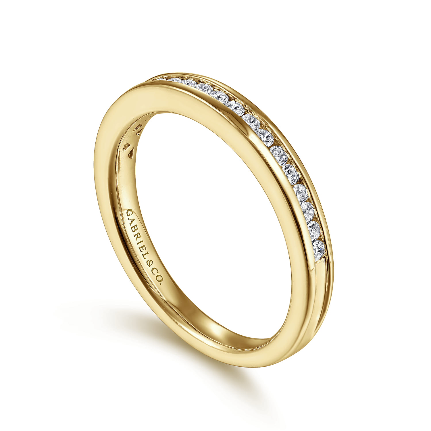 Gabriel & Co. 14K Yellow Gold 1/4-Carat Channel Set Anniversary Band