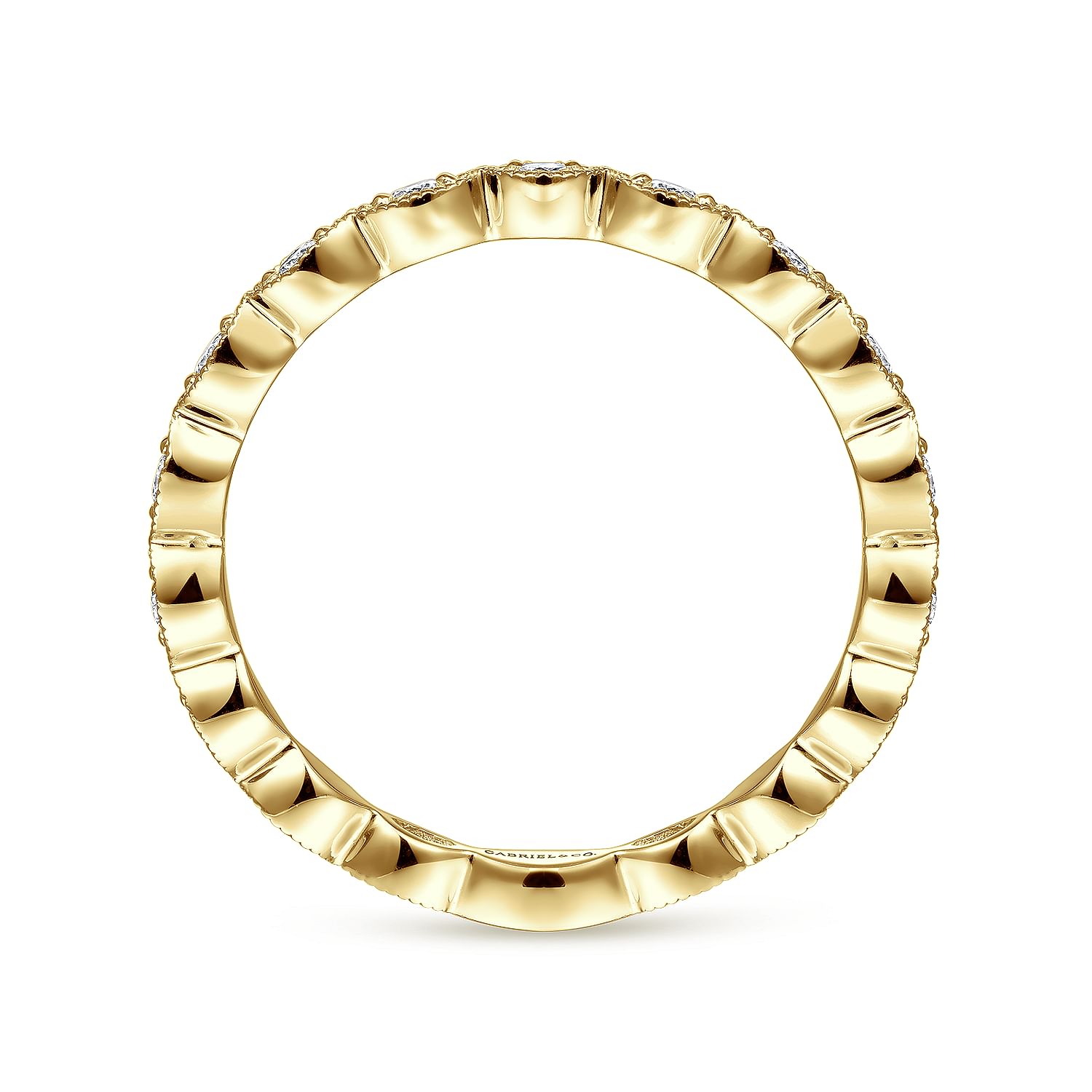 Gabriel & Co. 14K Yellow Gold Marquise Station Stackable Anniversary Band