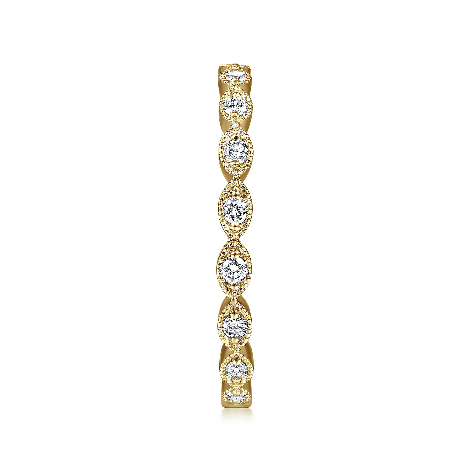 Gabriel & Co. 14K Yellow Gold Marquise Station Stackable Anniversary Band