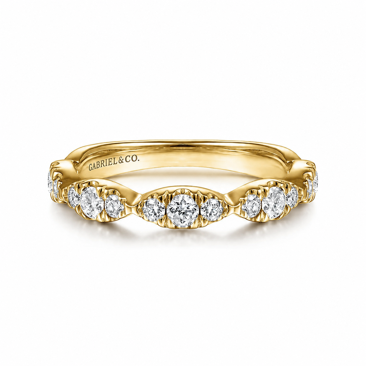 Gabriel & Co. 14K Yellow Gold Diamond Stackable Band