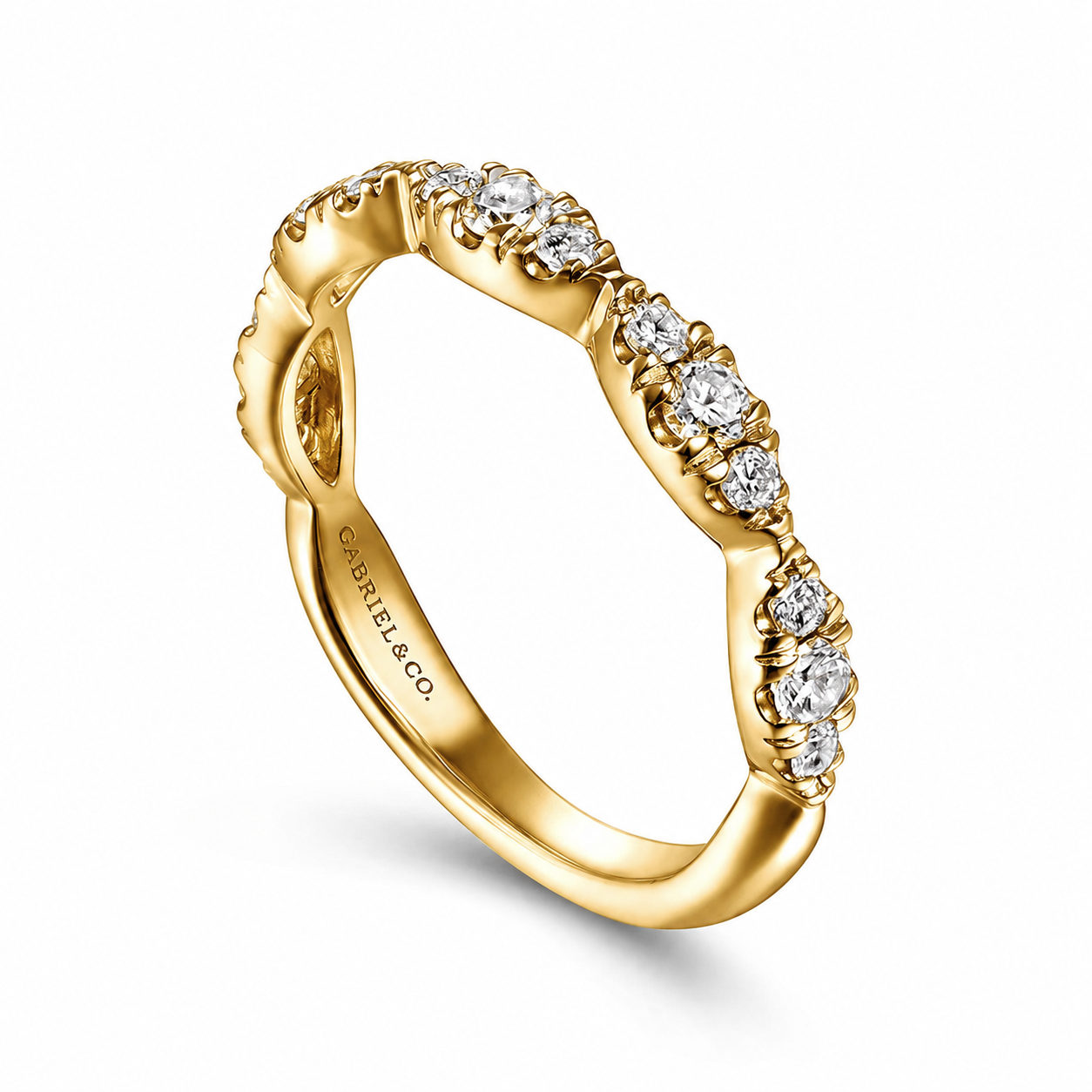 Gabriel & Co. 14K Yellow Gold Diamond Stackable Band