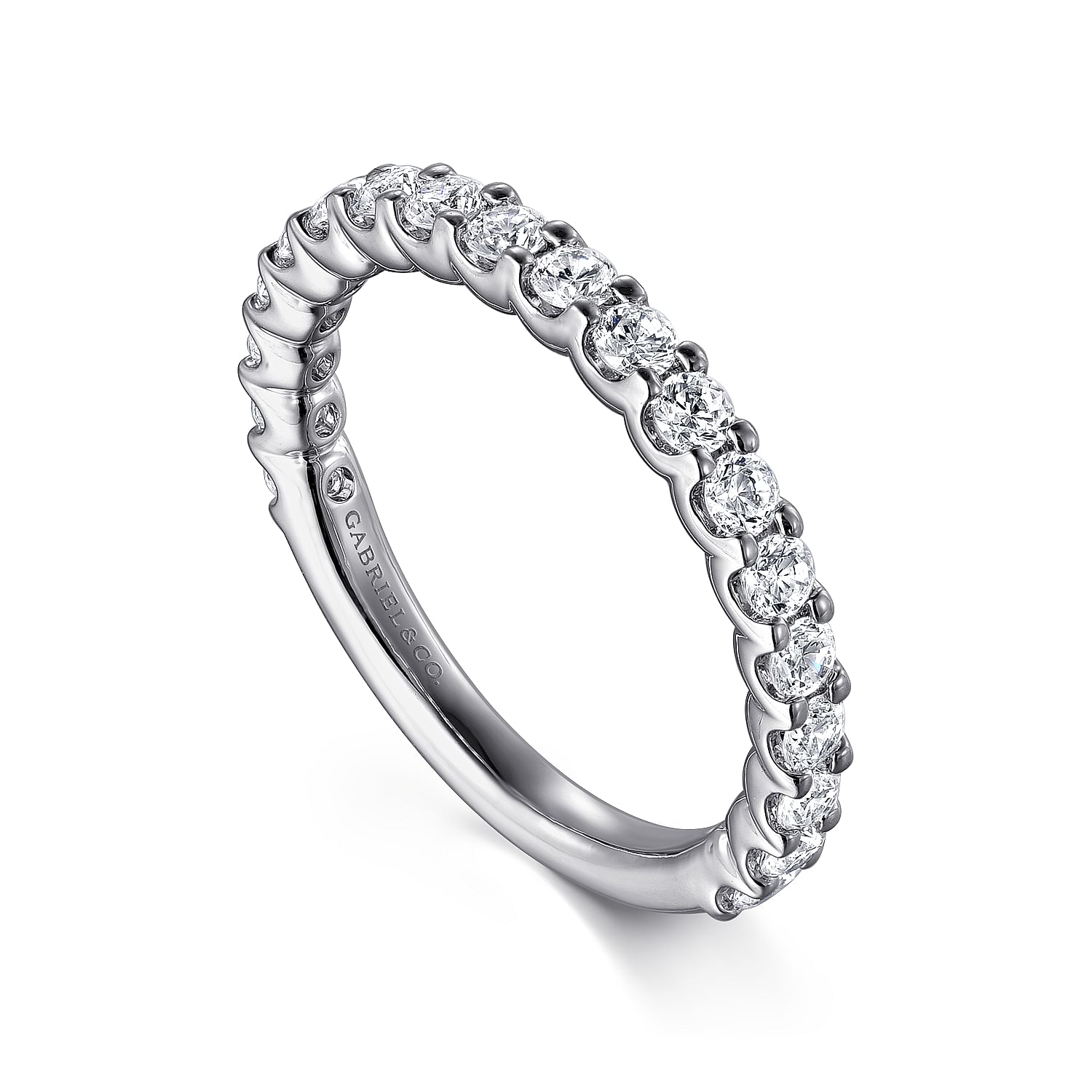 Gabriel & Co. 14K White Gold Diamond 19-Stone Anniversary Band